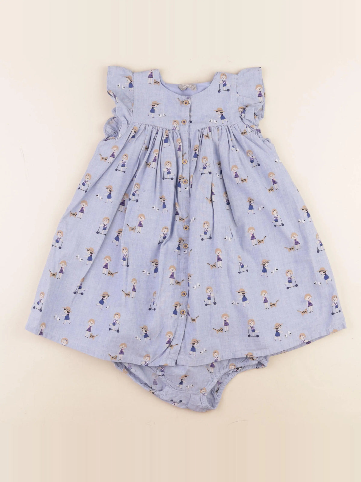 Monoprix - robe bleu - 36 mois