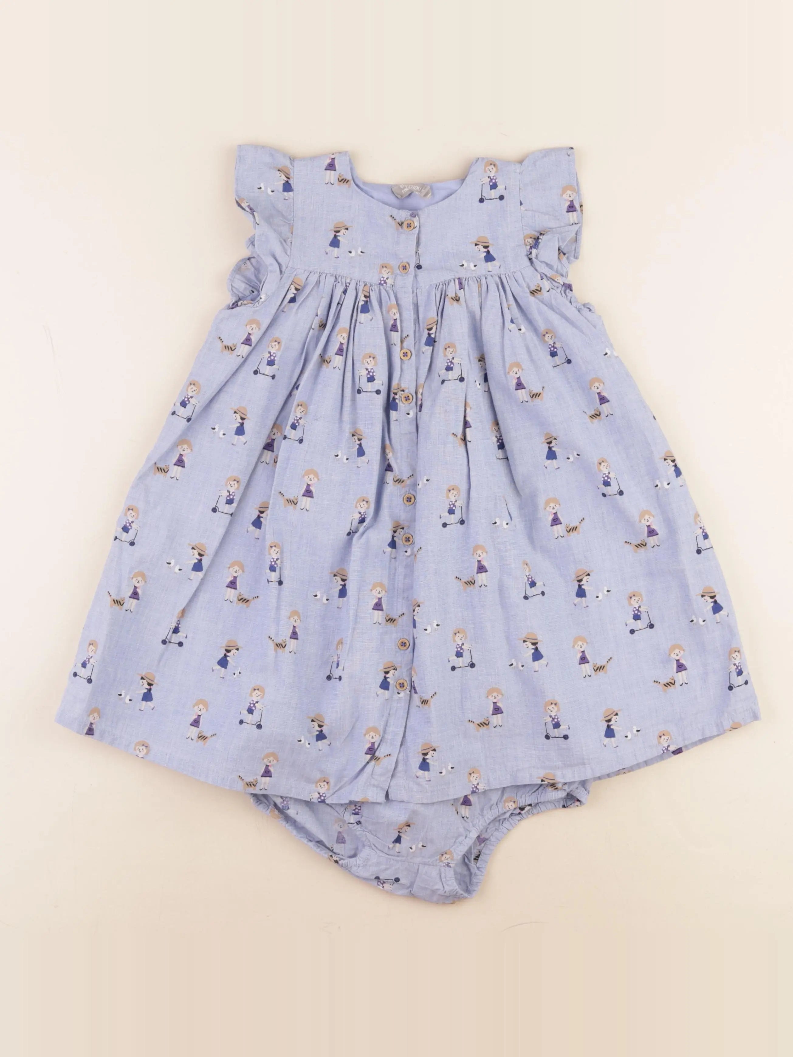 Monoprix - robe bleu - 36 mois