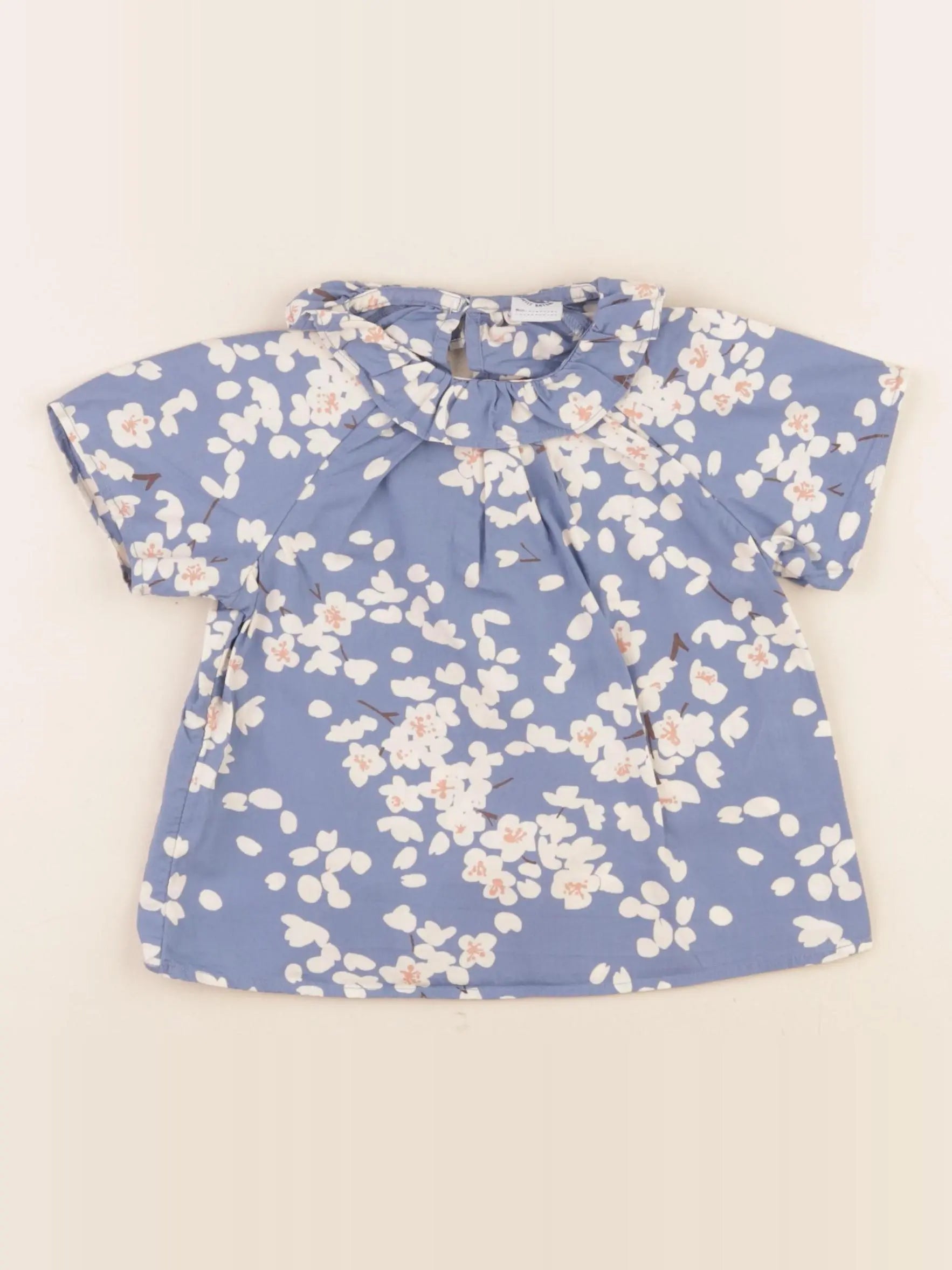 Petit Bateau - blouse bleu - 24 mois