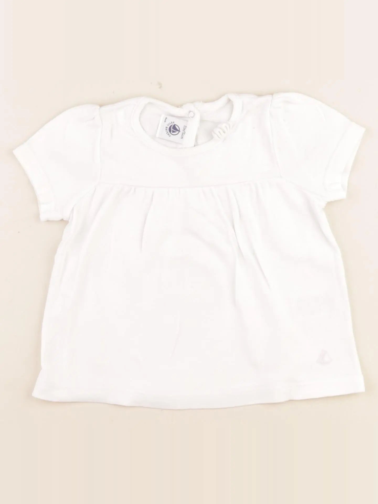 Petit Bateau - tee-shirt blanc - 12 mois