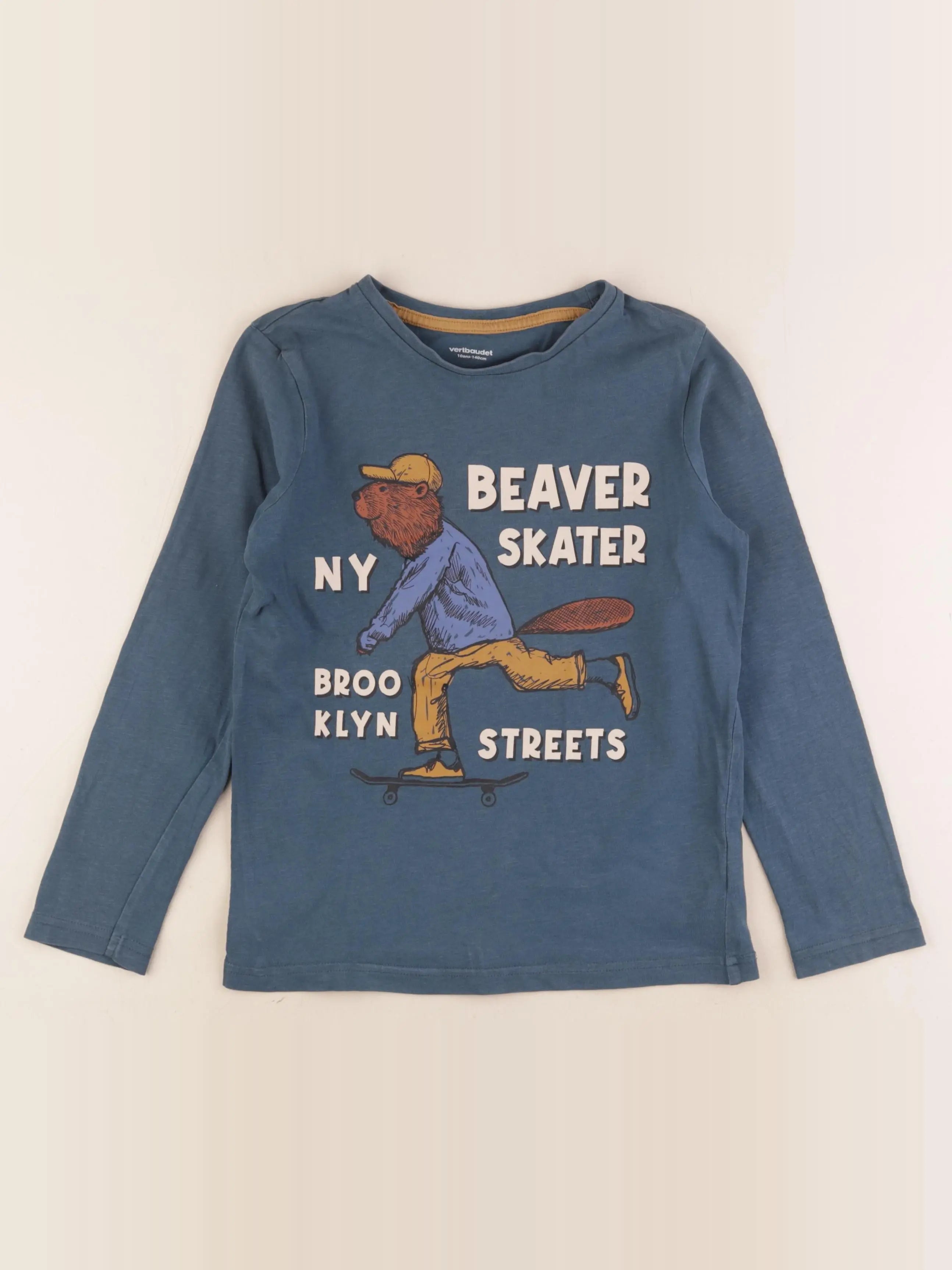 Vertbaudet - tee-shirt bleu - 10 ans