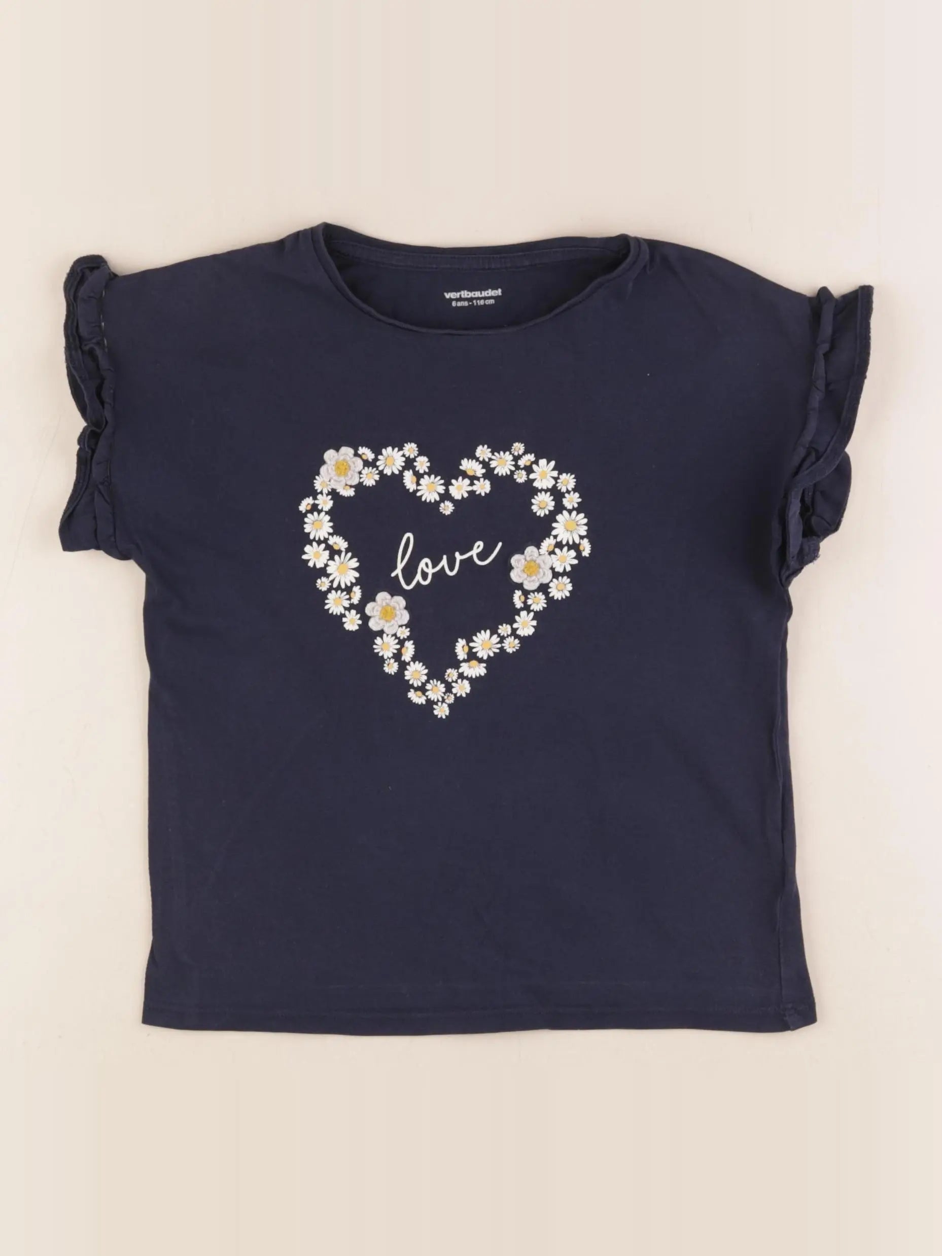 Vertbaudet - tee-shirt bleu - 6 ans