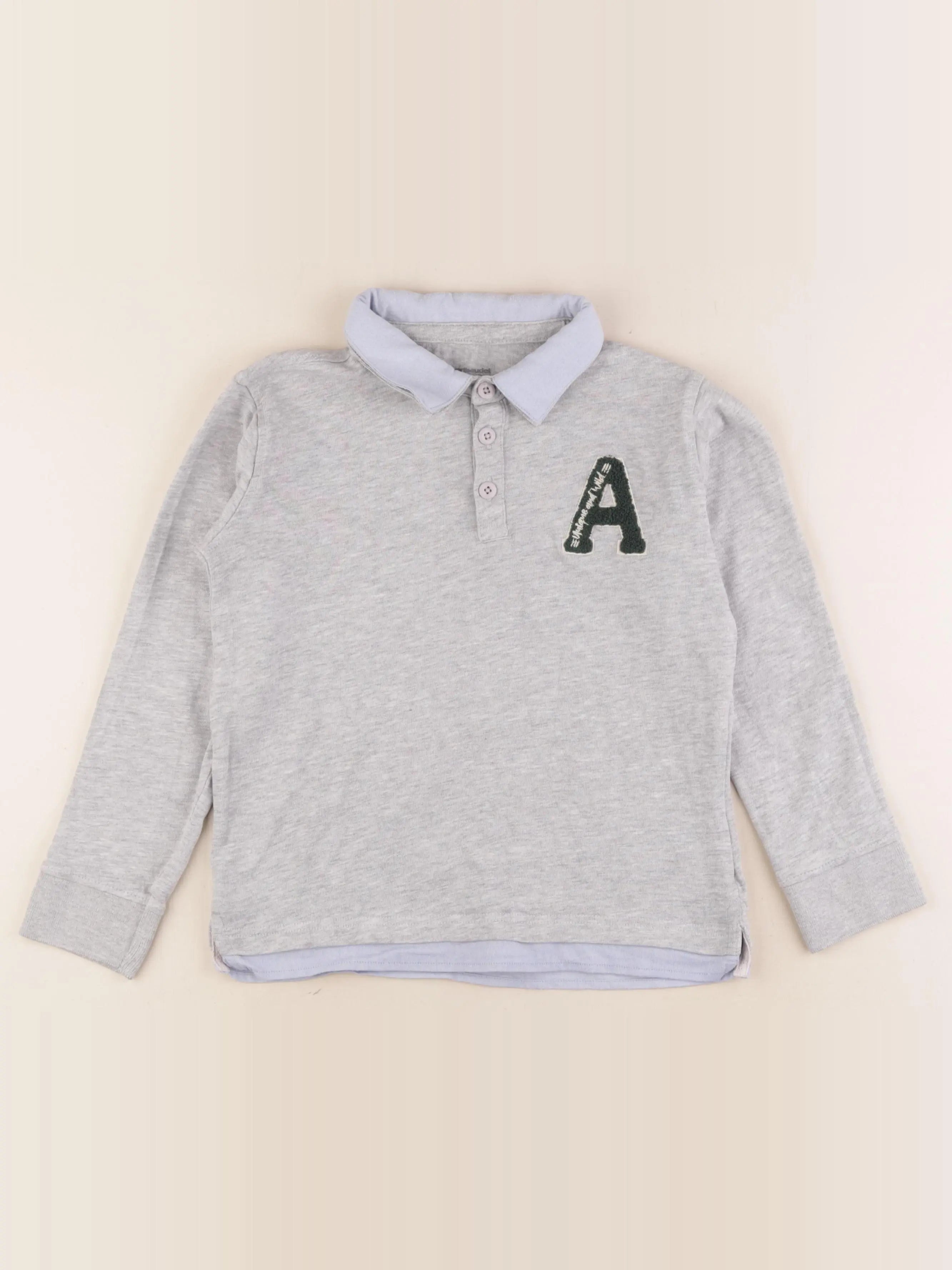 Vertbaudet - polo gris - 10 ans