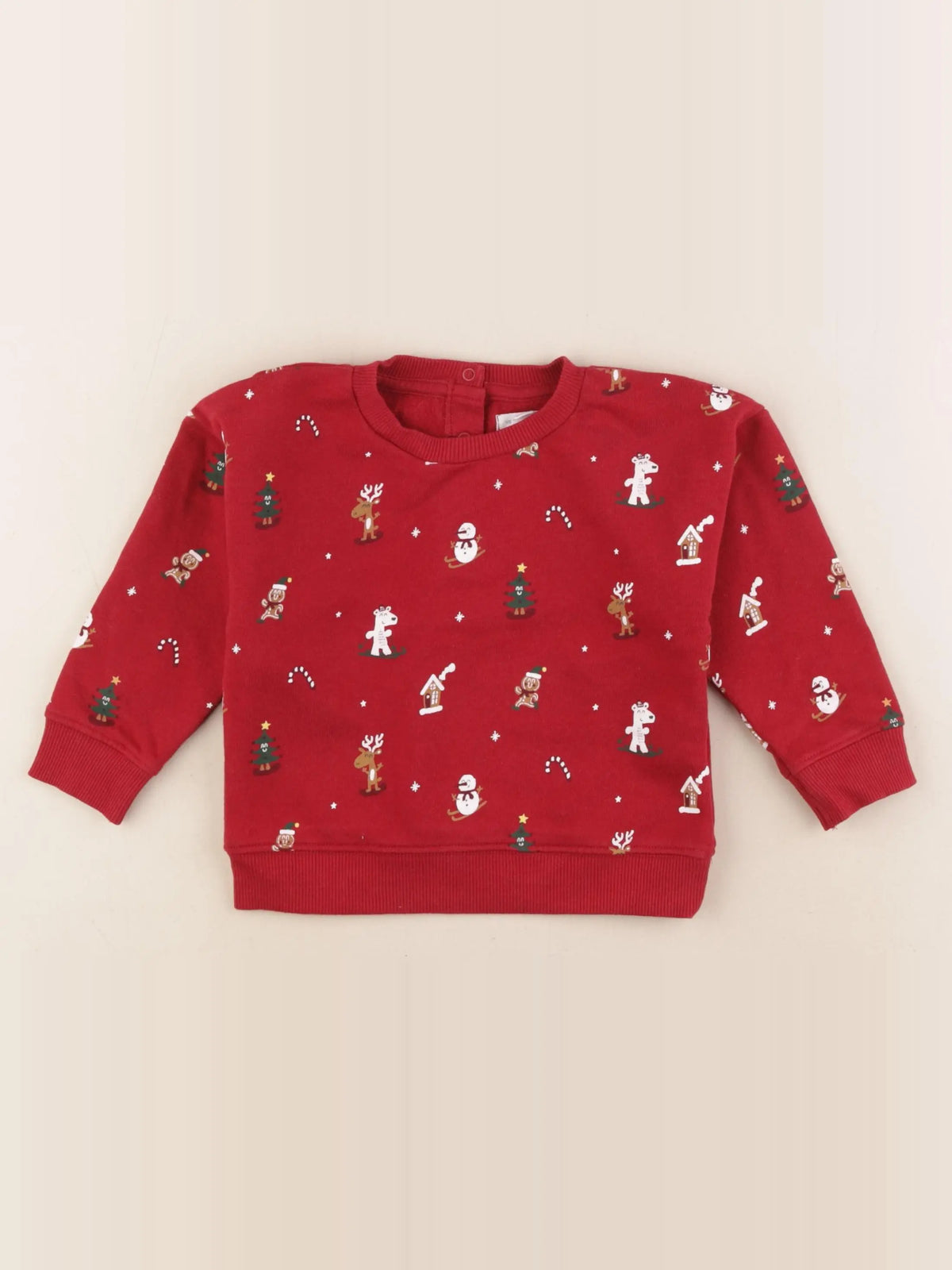 Vertbaudet - sweat rouge - 24 mois