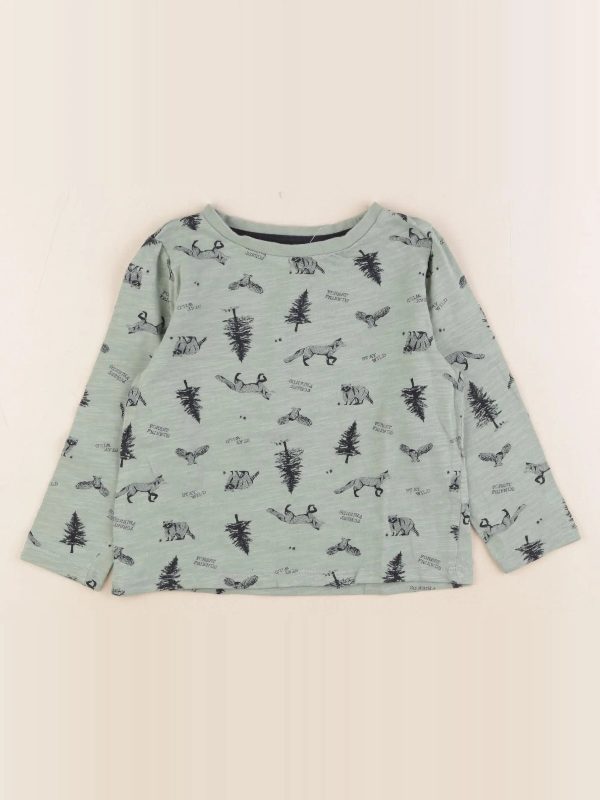 Little Cigogne - tee-shirt vert, noir - 4 ans