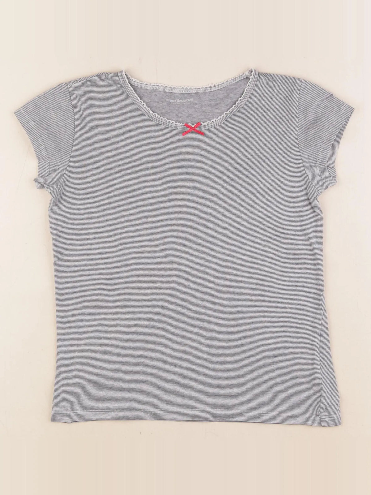 Vertbaudet - maillot de corps blanc, gris - 10 ans
