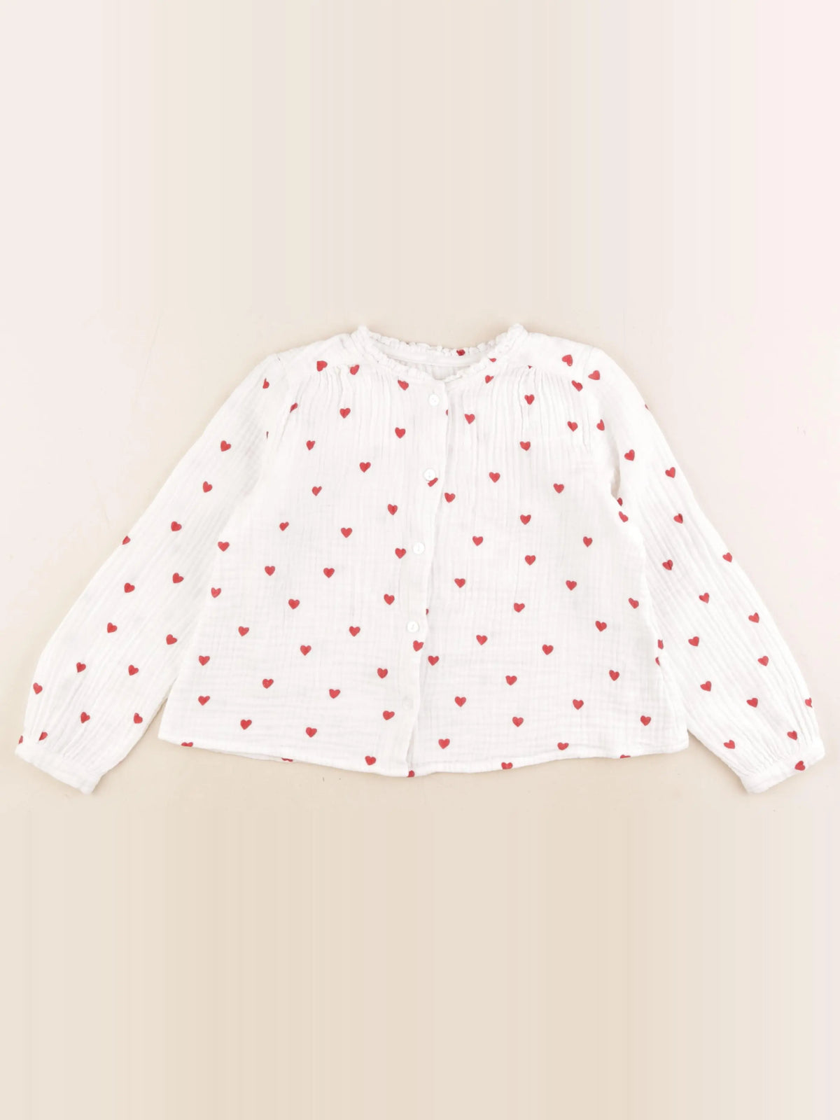 Vertbaudet - blouse blanc, rouge - 6 ans