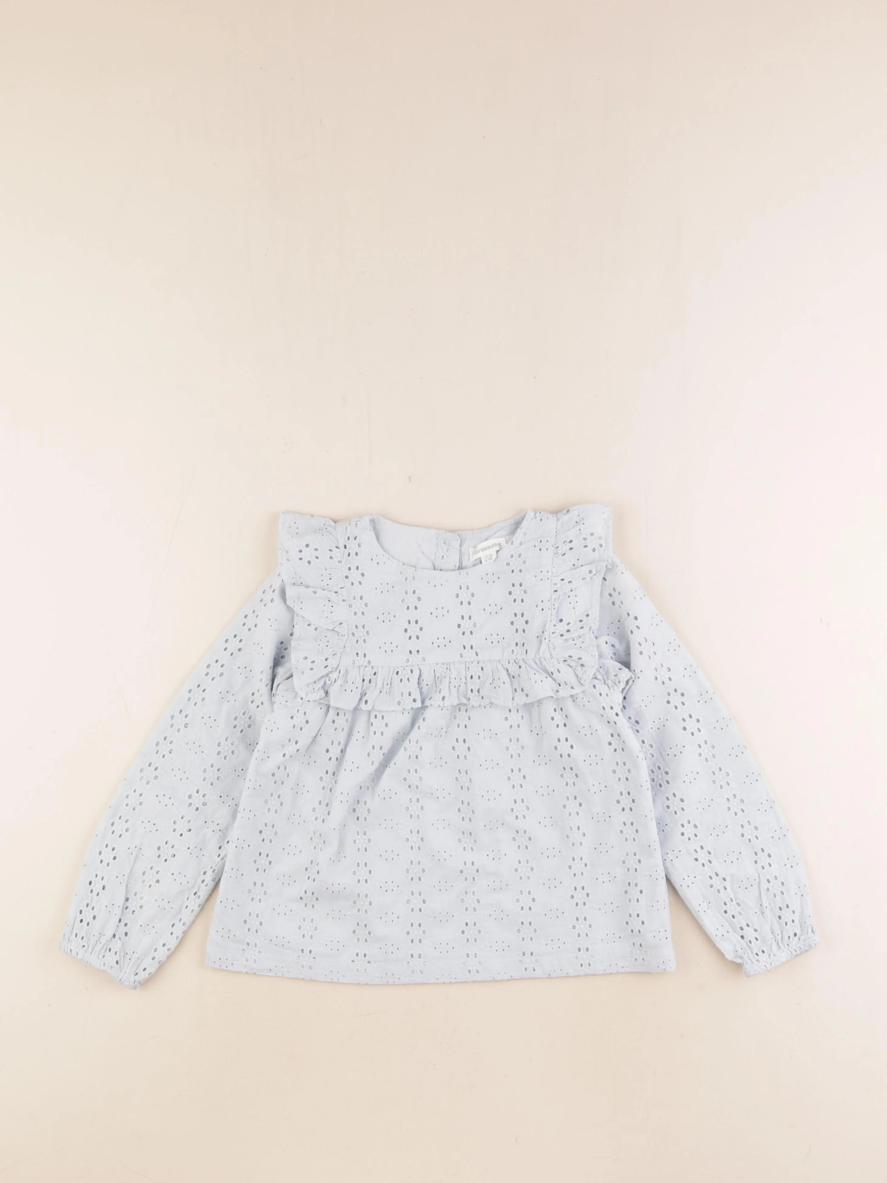 Vertbaudet - blouse coton bleu - 6 ans