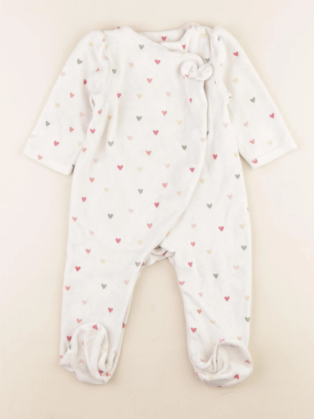 Tape à l'oeil - pyjama velours beige - 12 mois
