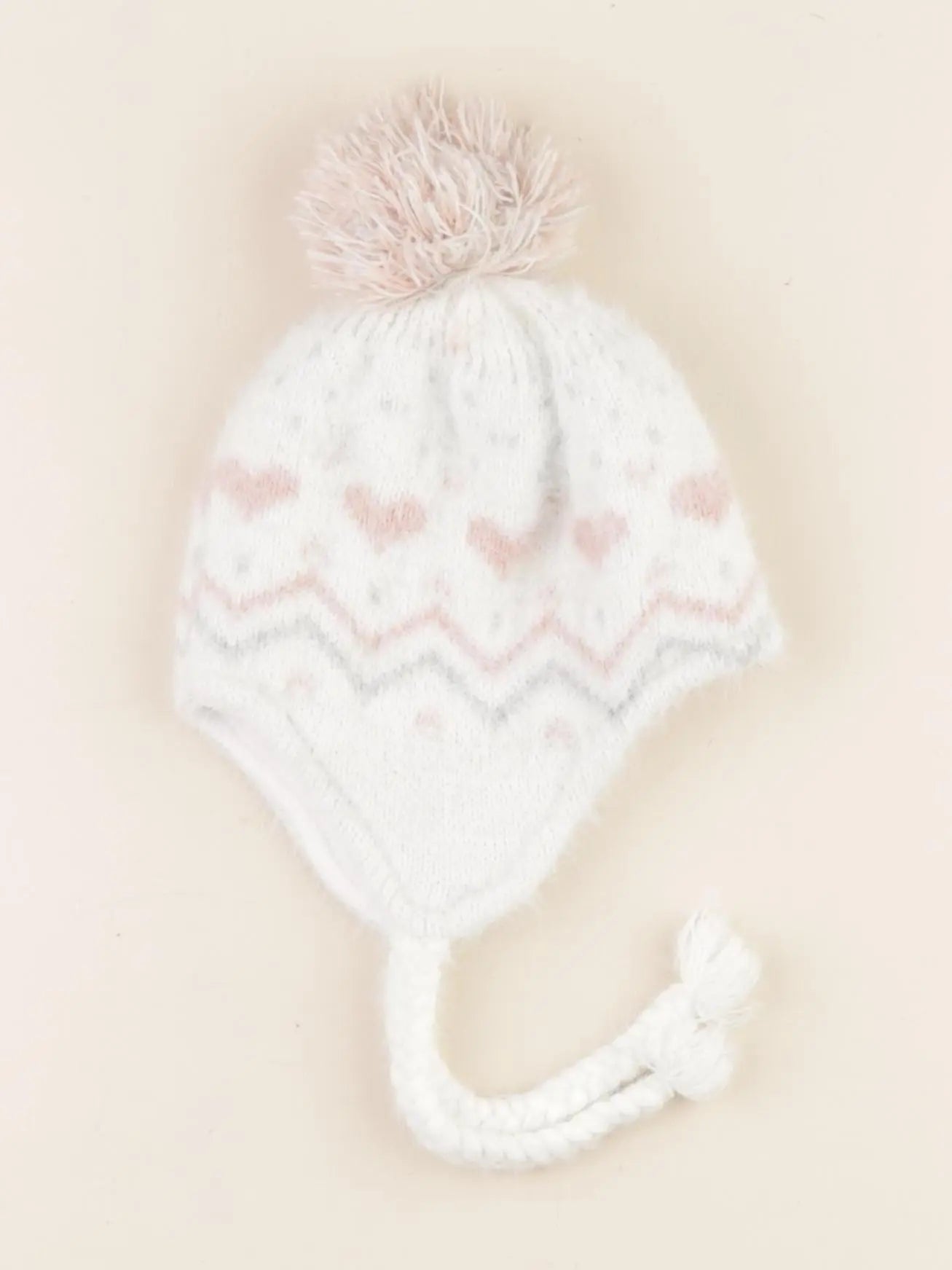 Vertbaudet - bonnet blanc, rose - 12/18 mois