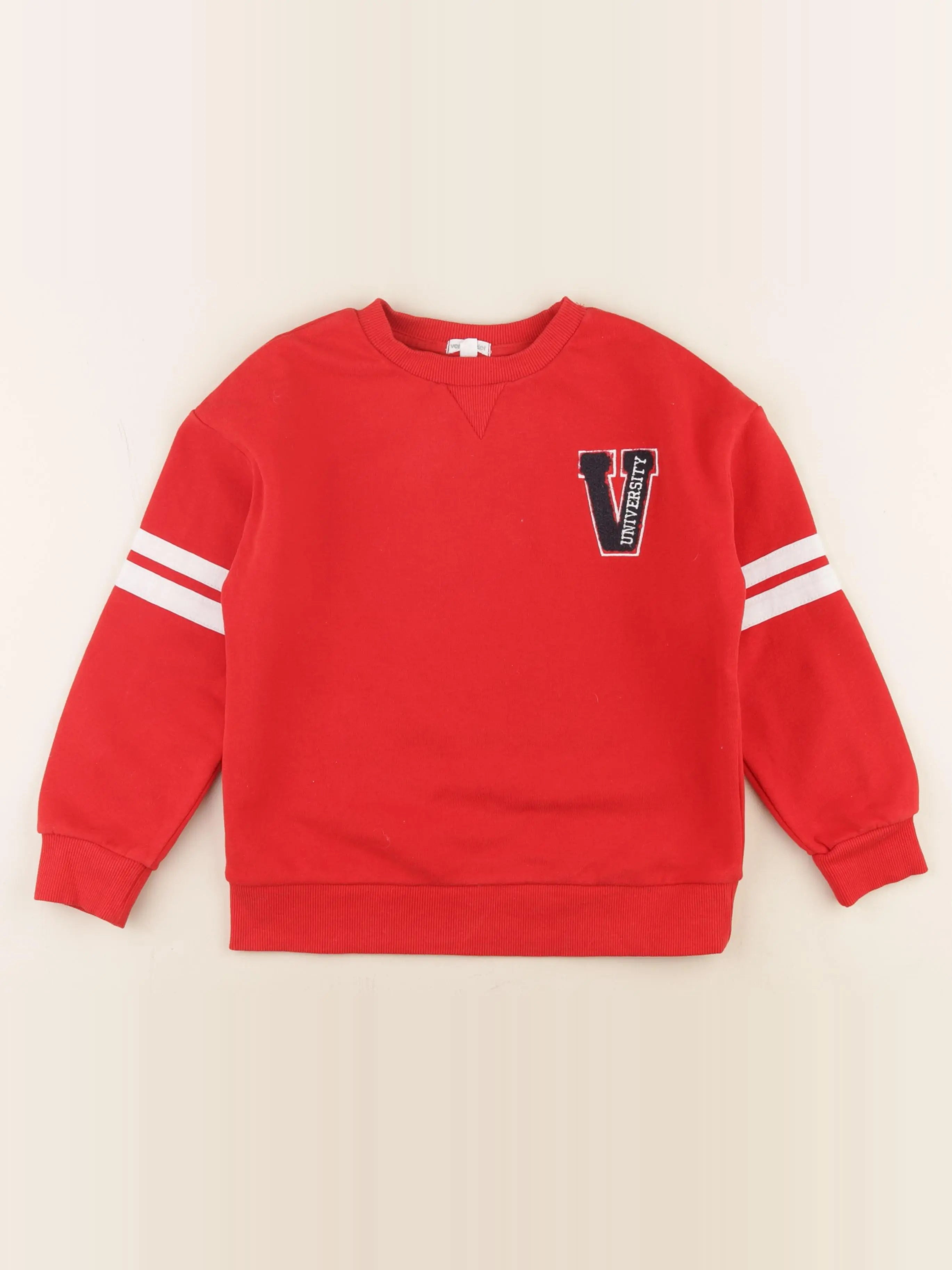 Vertbaudet - sweat rouge - 8 ans