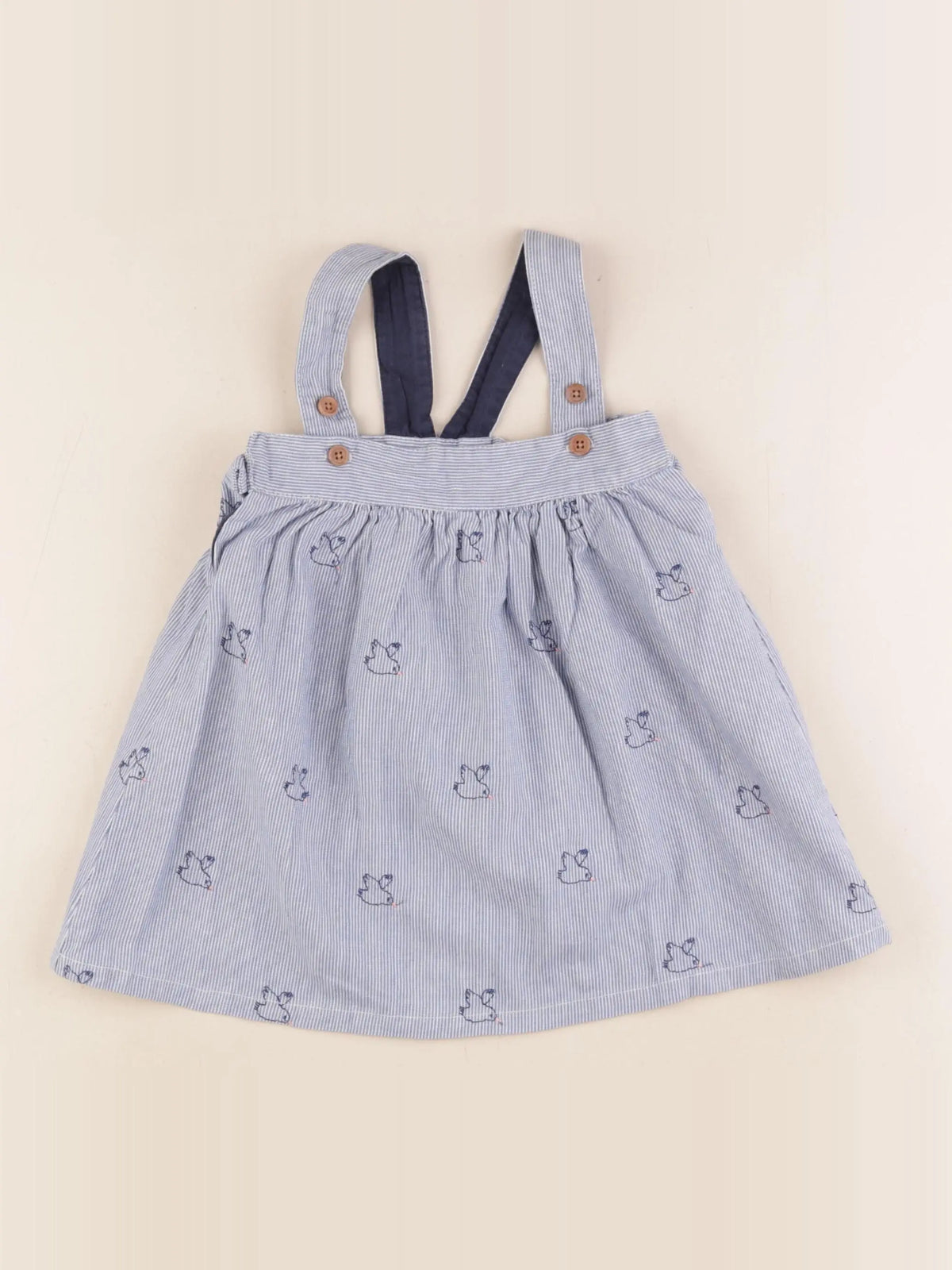 Cyrillus - robe bleu, blanc - 18 mois