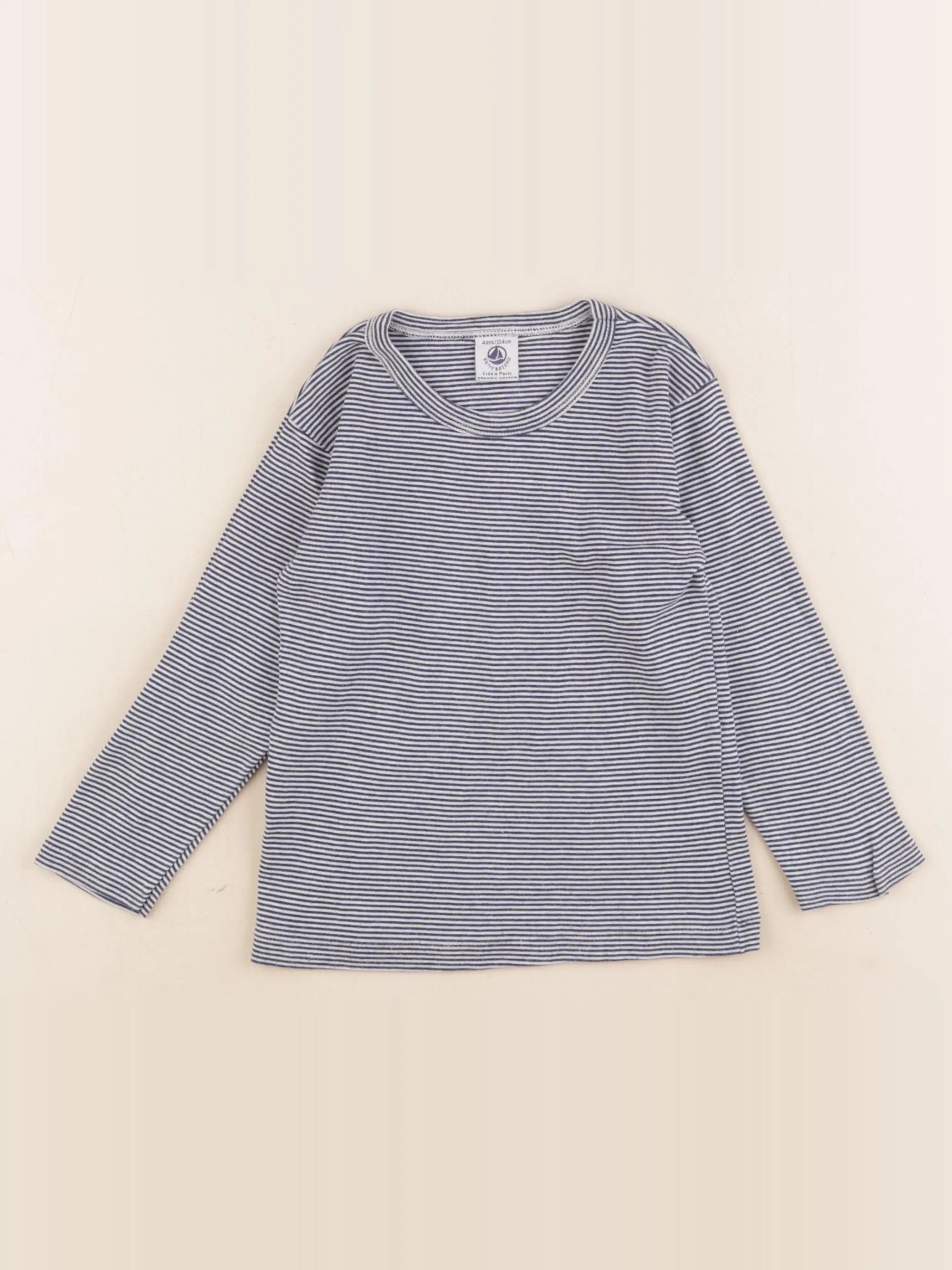 Petit Bateau - maillot de corps bleu - 4 ans
