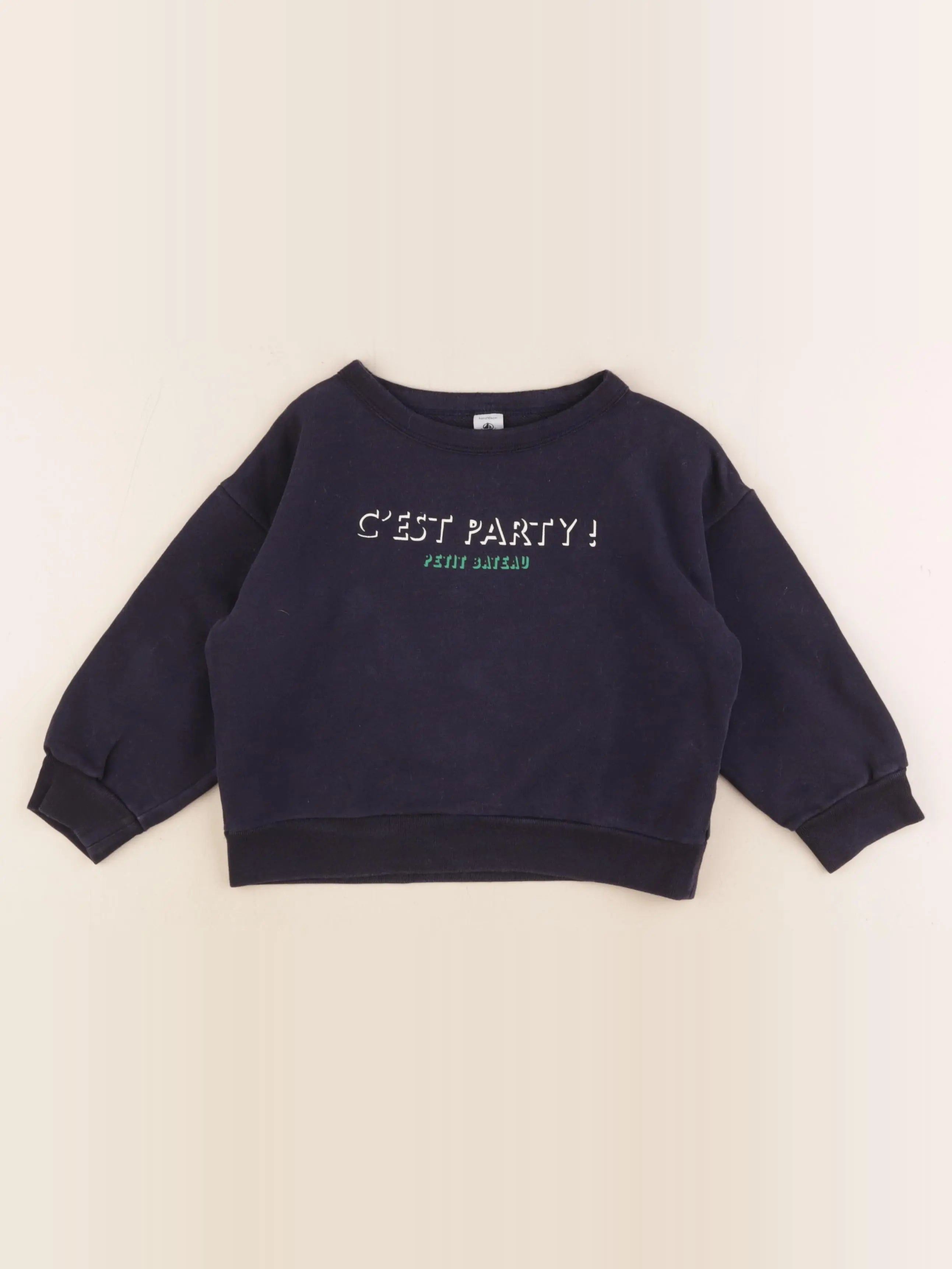 Petit Bateau - sweat bleu - 4 ans