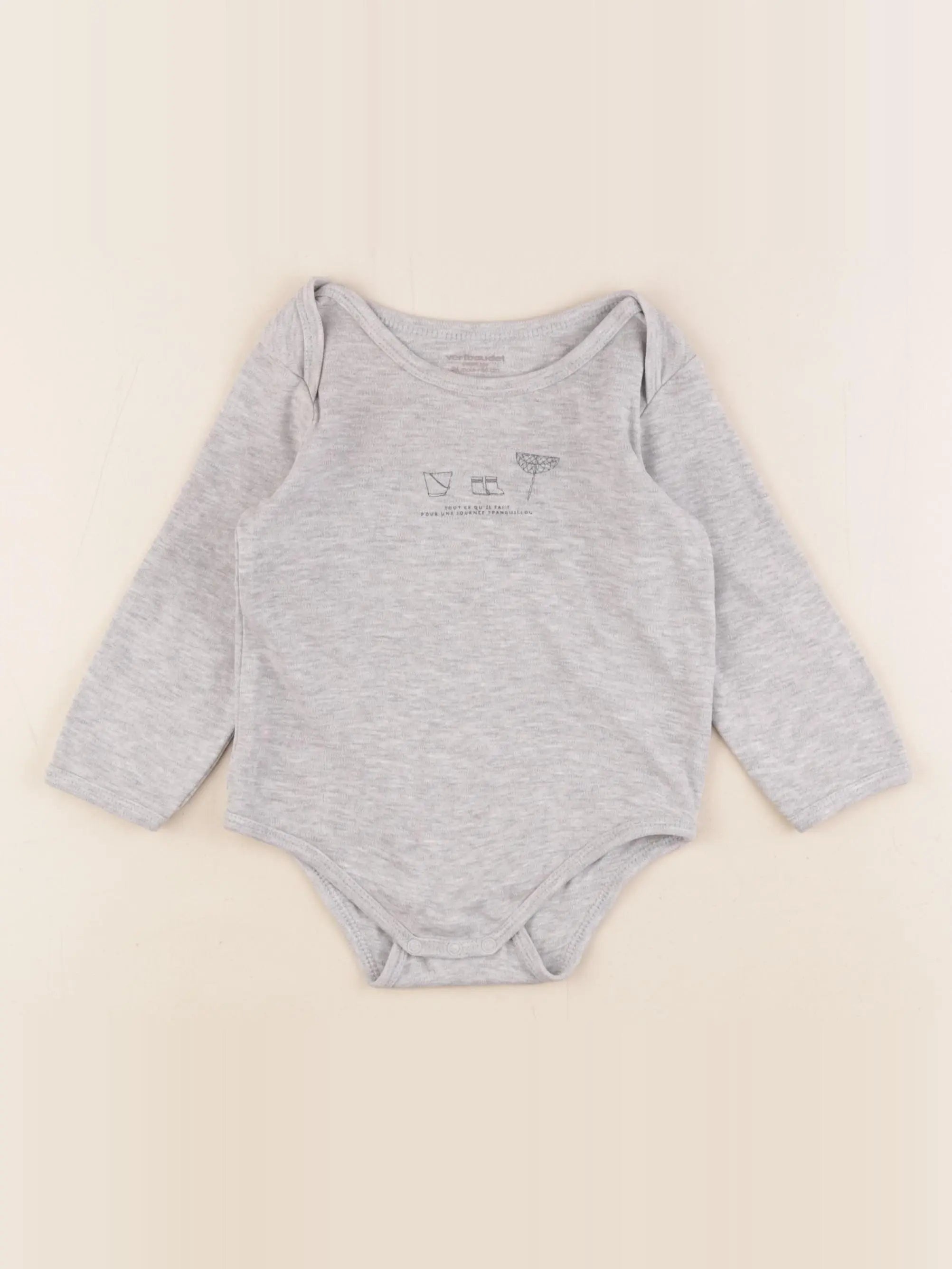 Vertbaudet - body gris - 24 mois