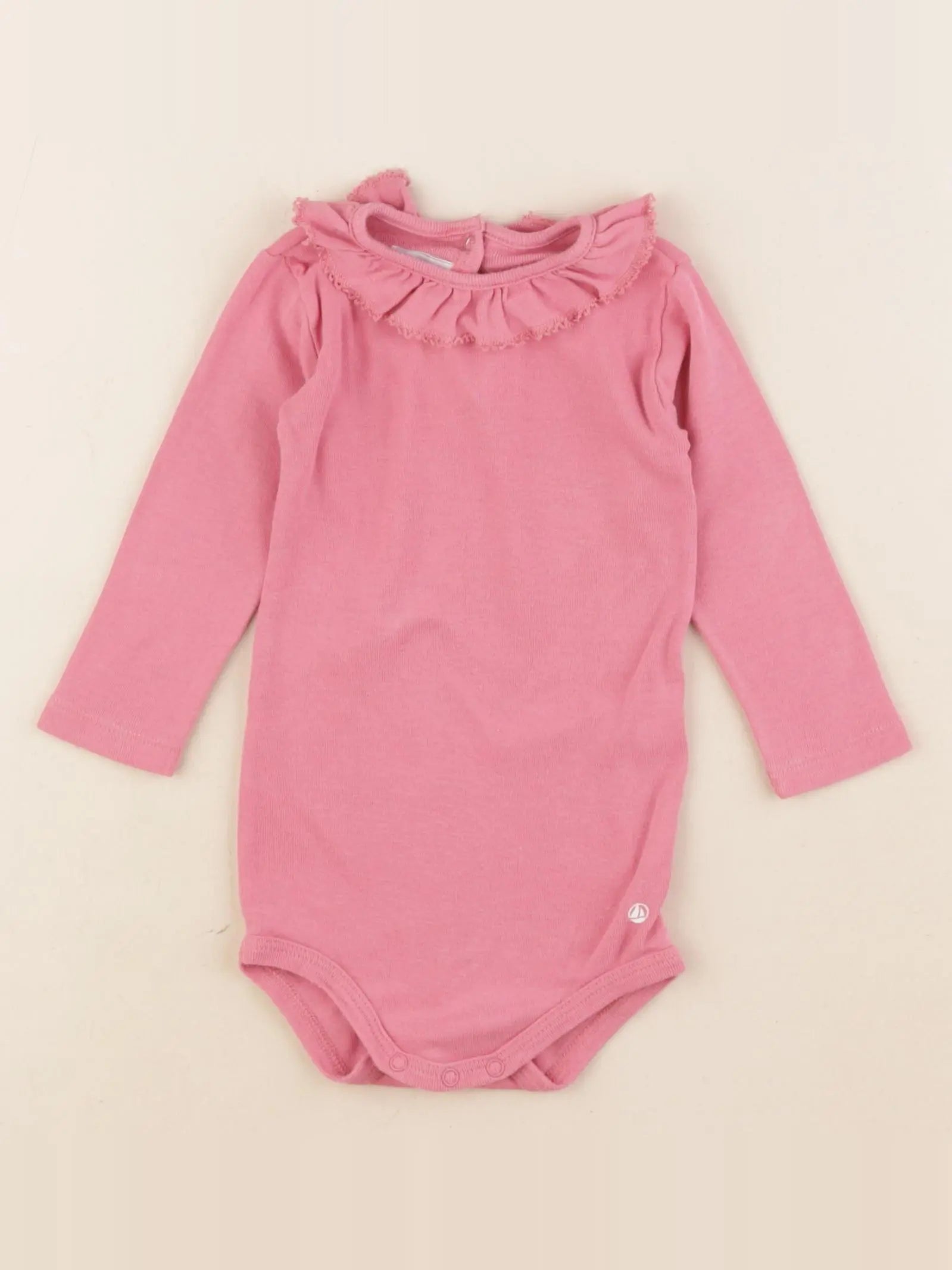 Petit Bateau - body à col rose - 6 mois