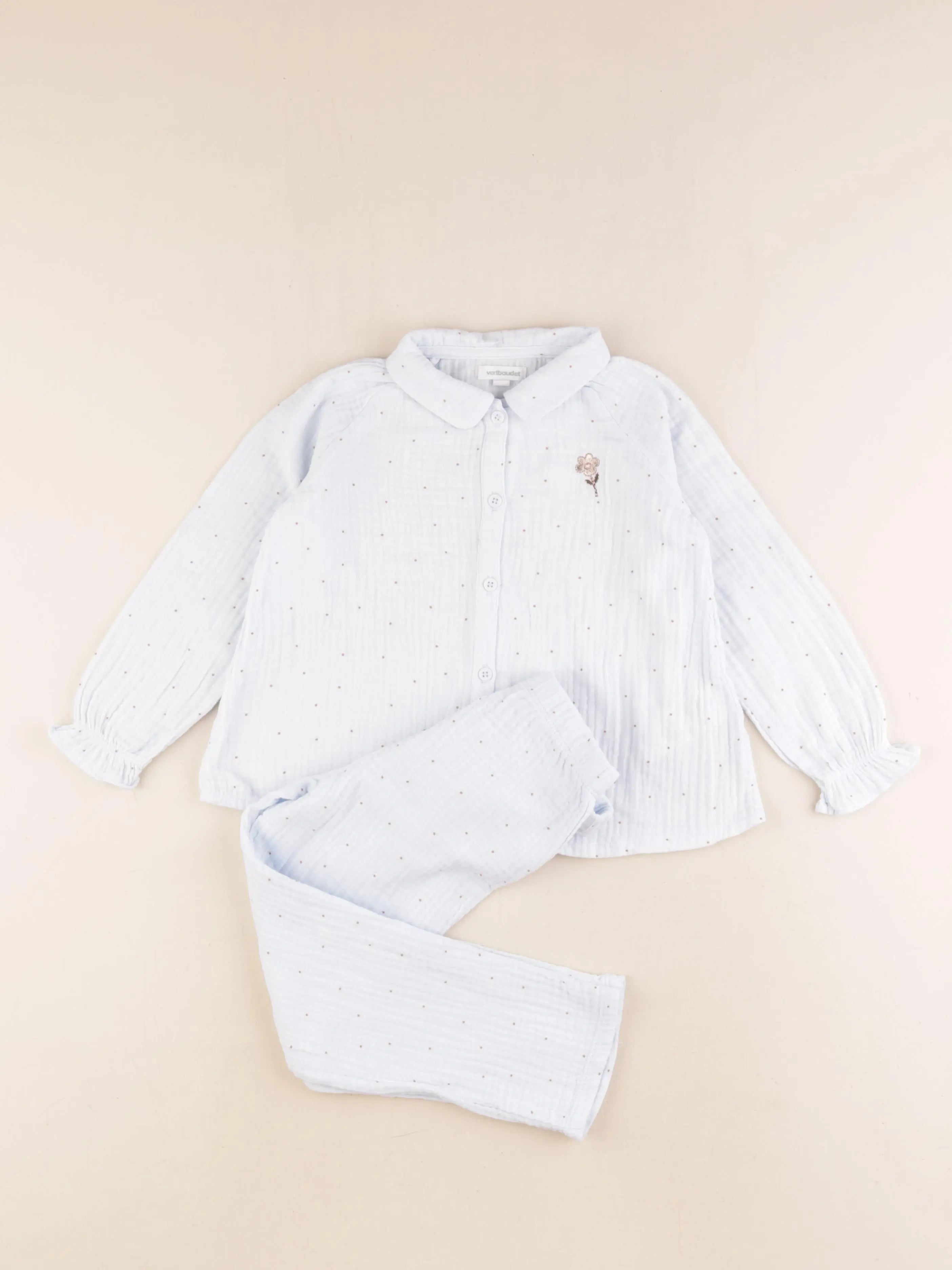 Vertbaudet - pyjama coton bleu - 4 ans