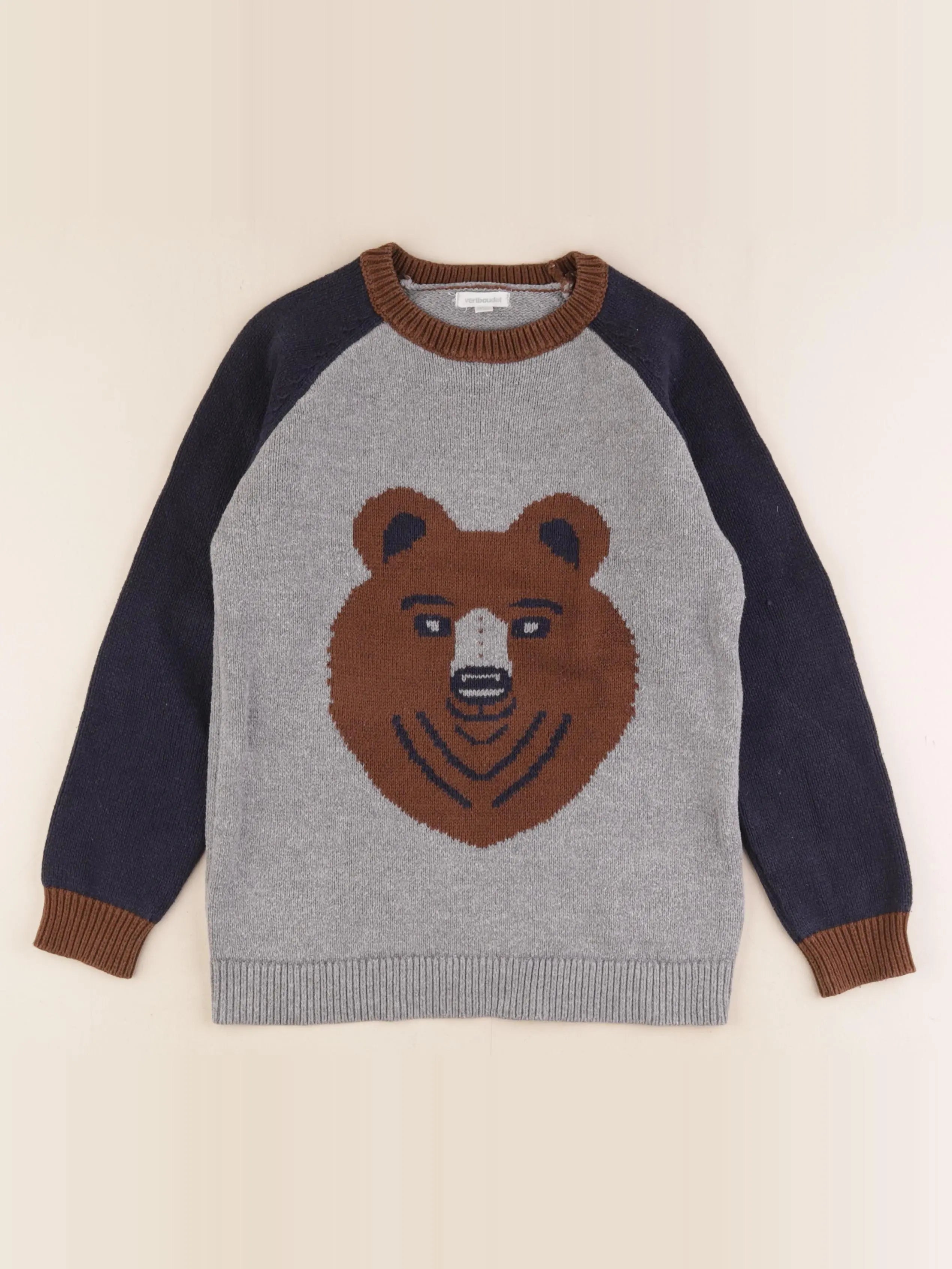 Vertbaudet - pull gris - 10 ans