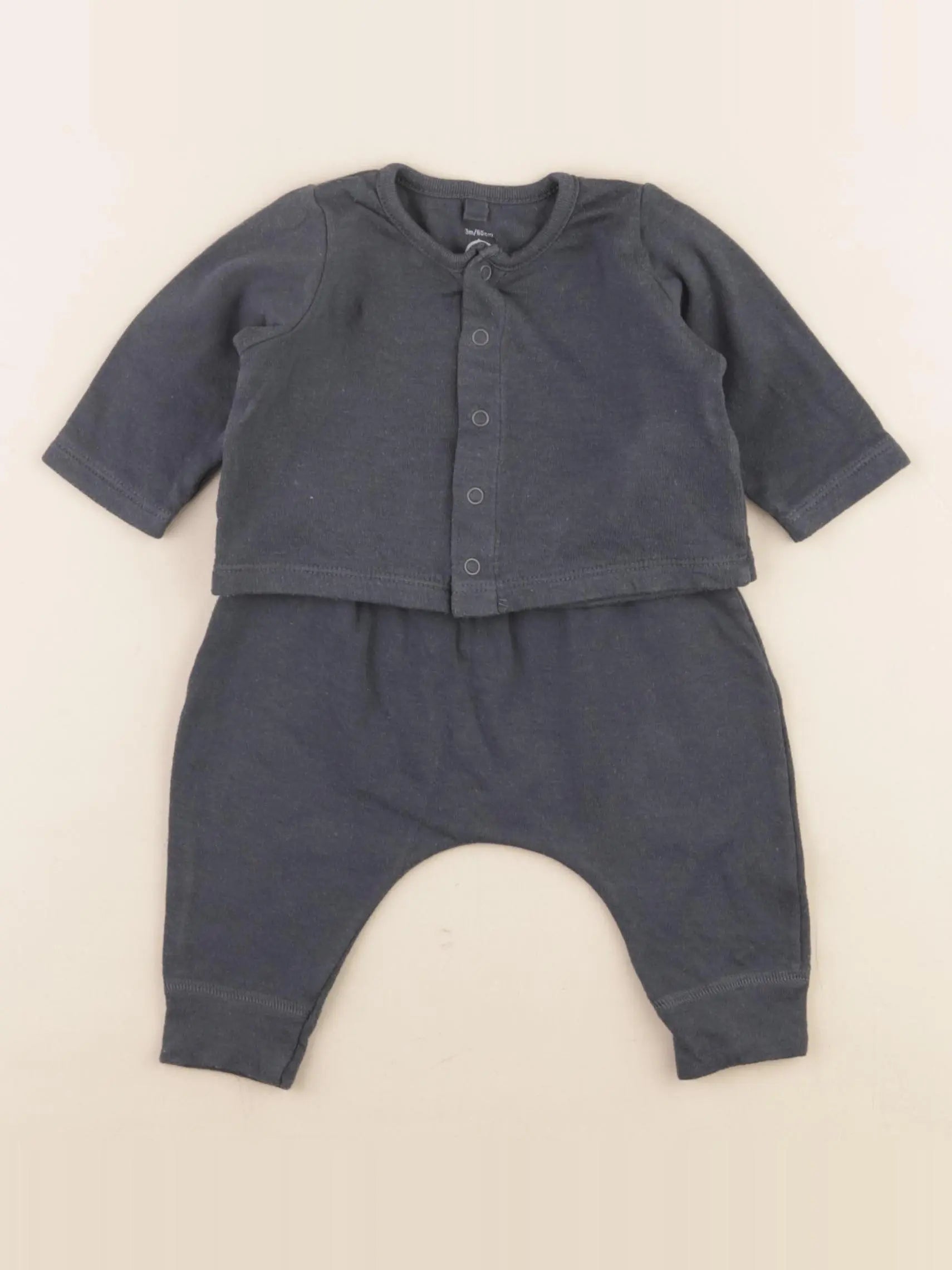 Petit Bateau - ensemble bleu - 3 mois