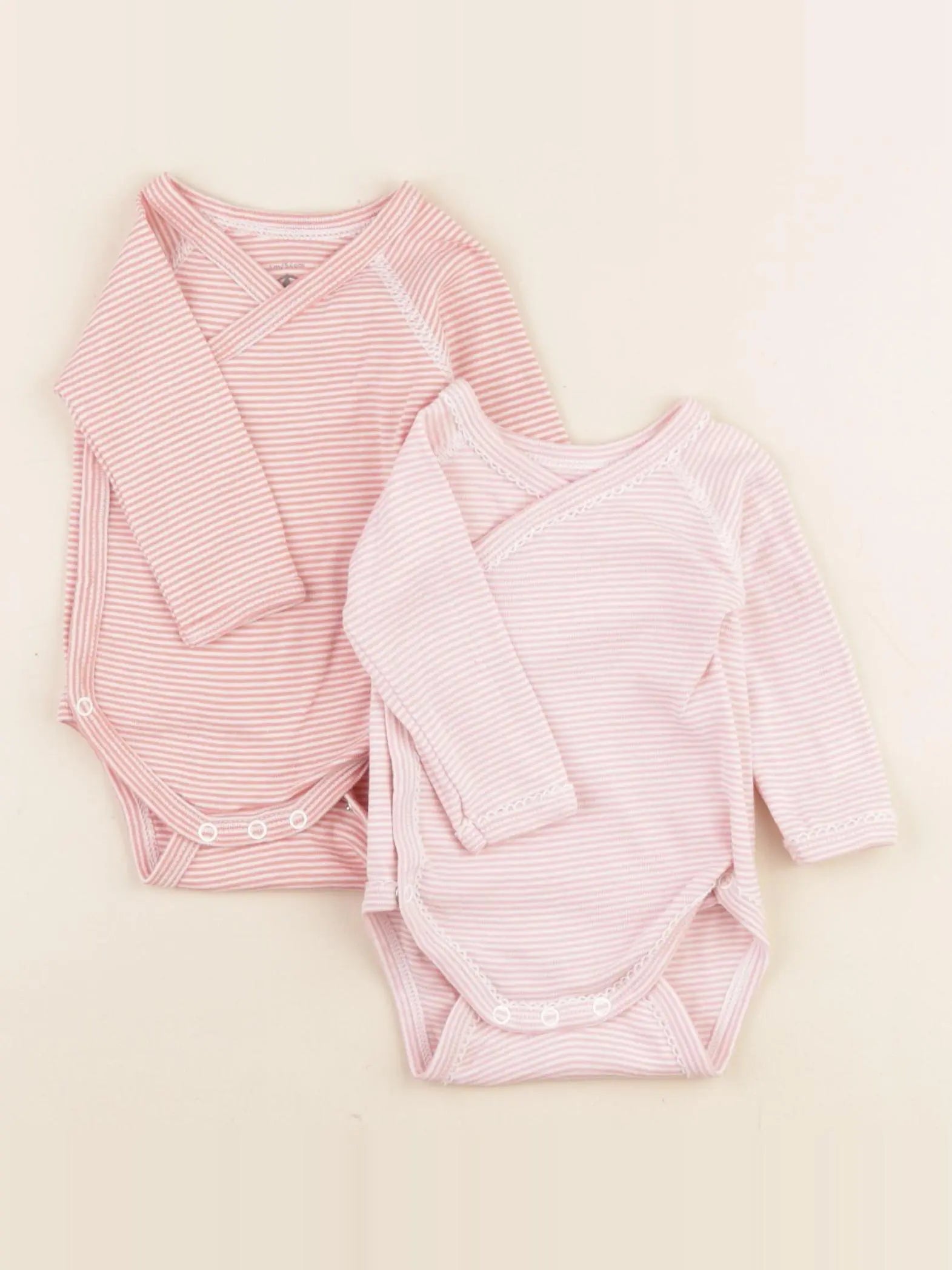 Petit Bateau - lot de 2 bodies en coton rose - 1 mois