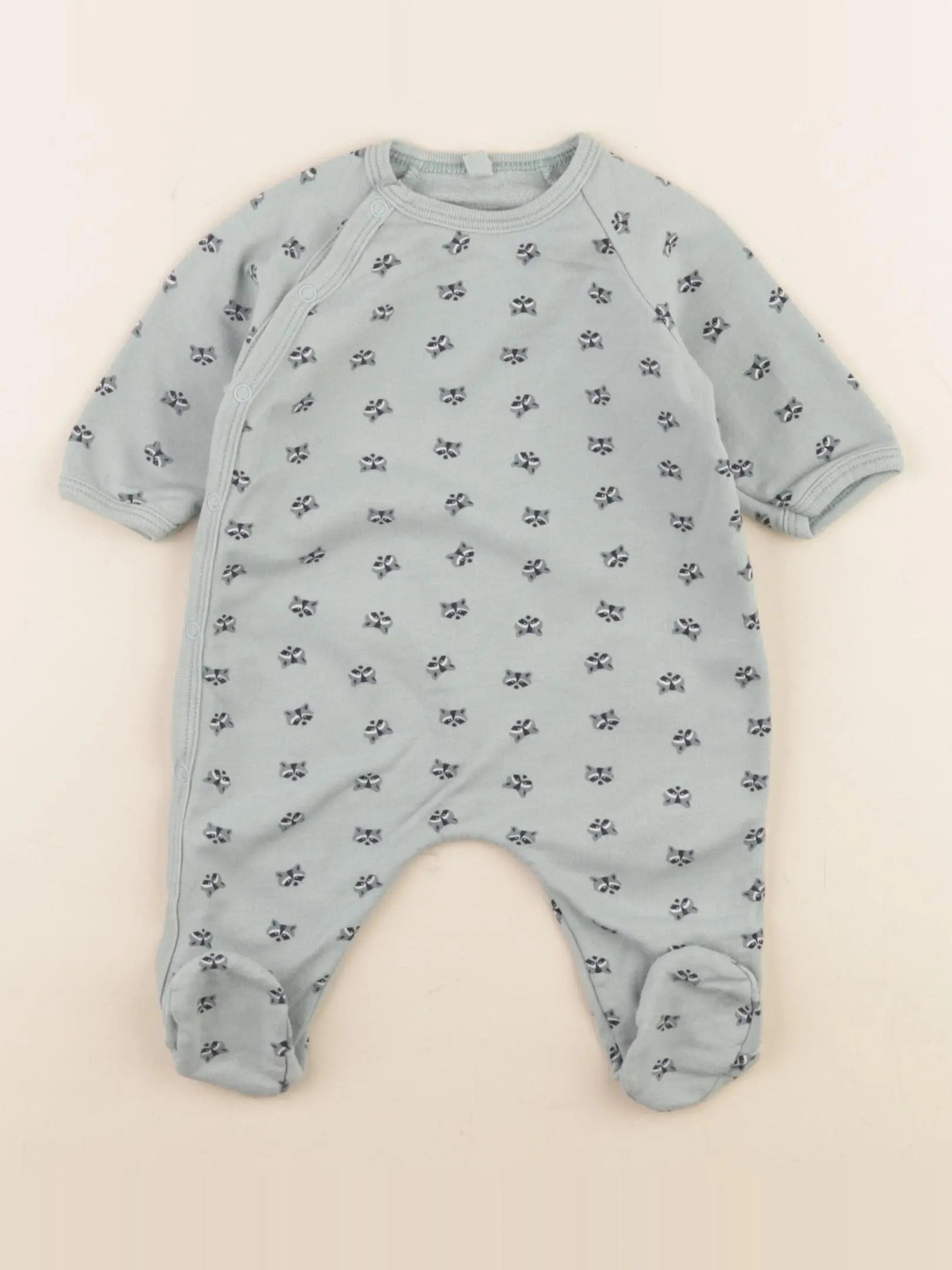 Petit Bateau - pyjama coton vert - 1 mois