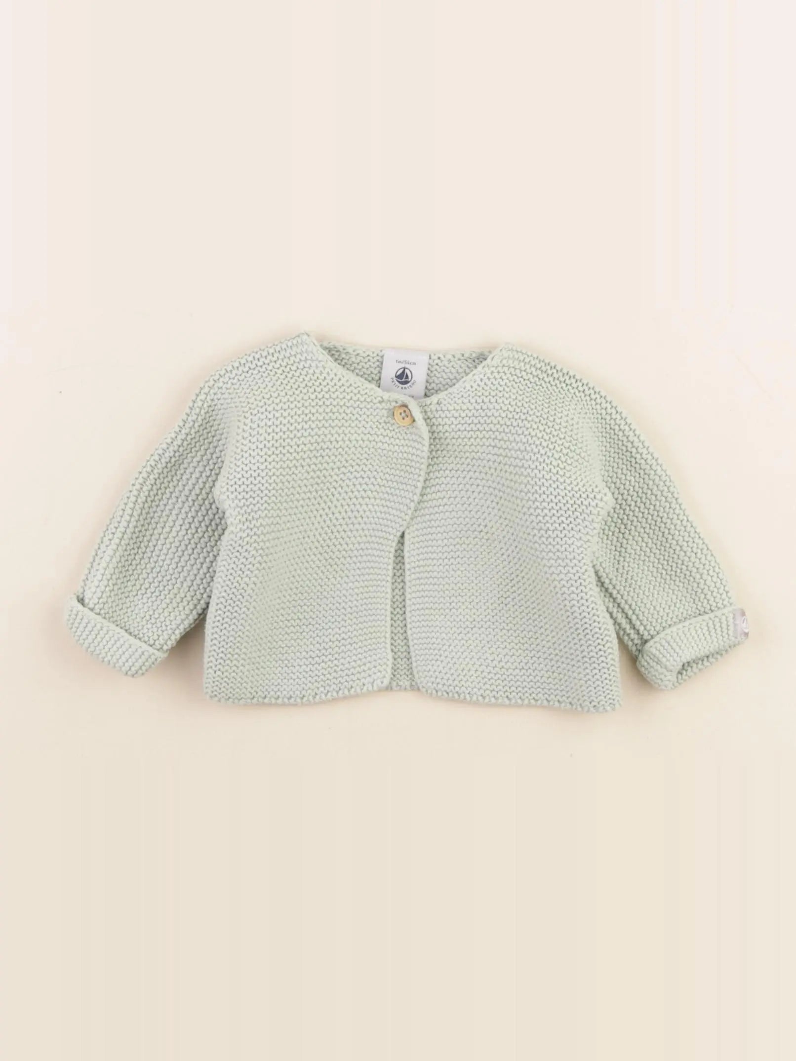Petit Bateau - gilet vert - 1 mois