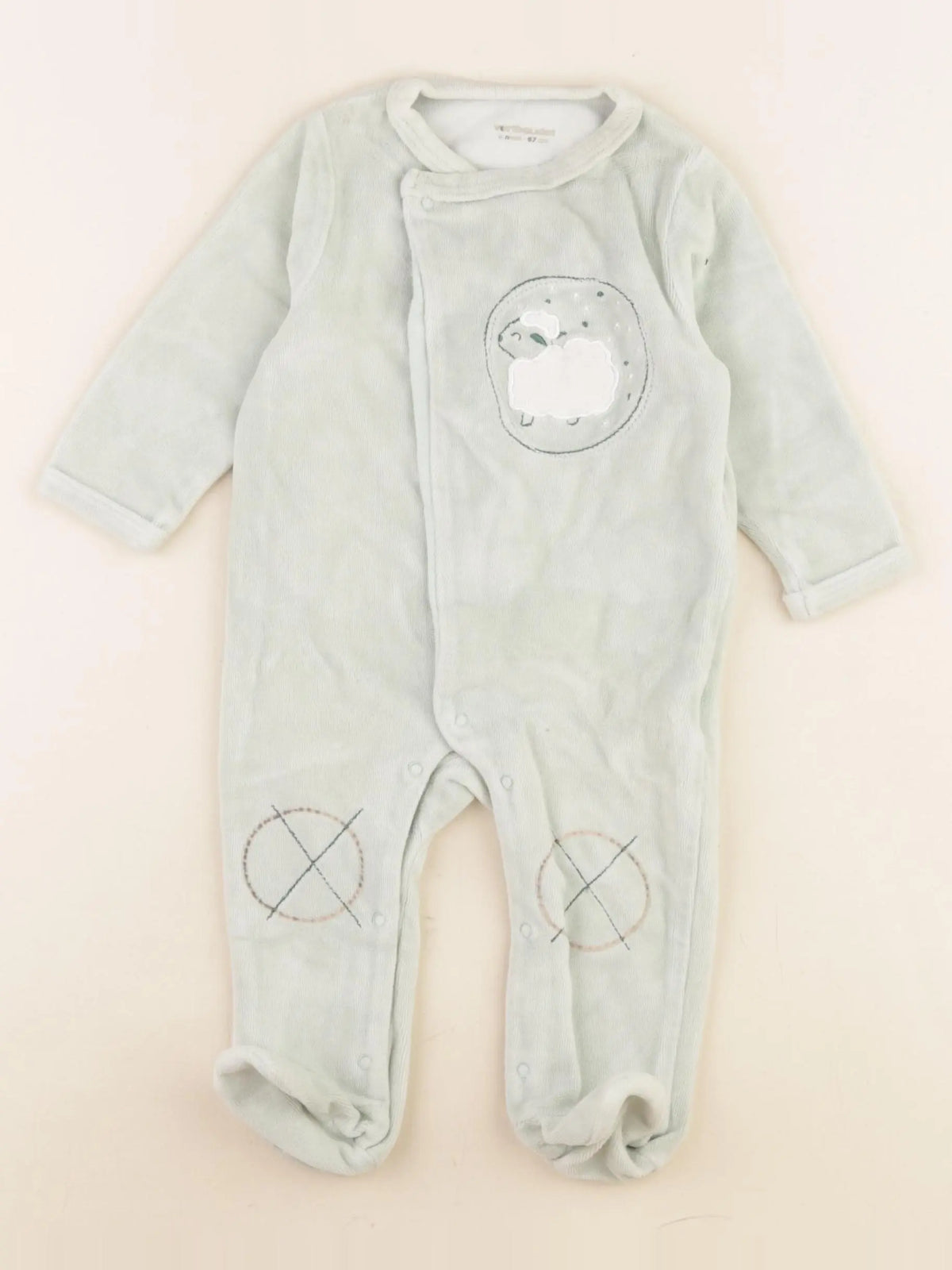 Vertbaudet - pyjama velours vert - 6 mois