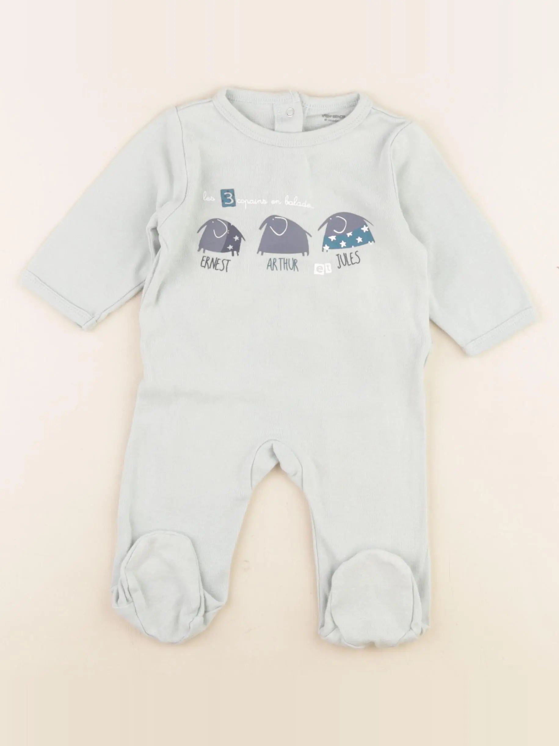 Vertbaudet - pyjama coton vert - 6 mois