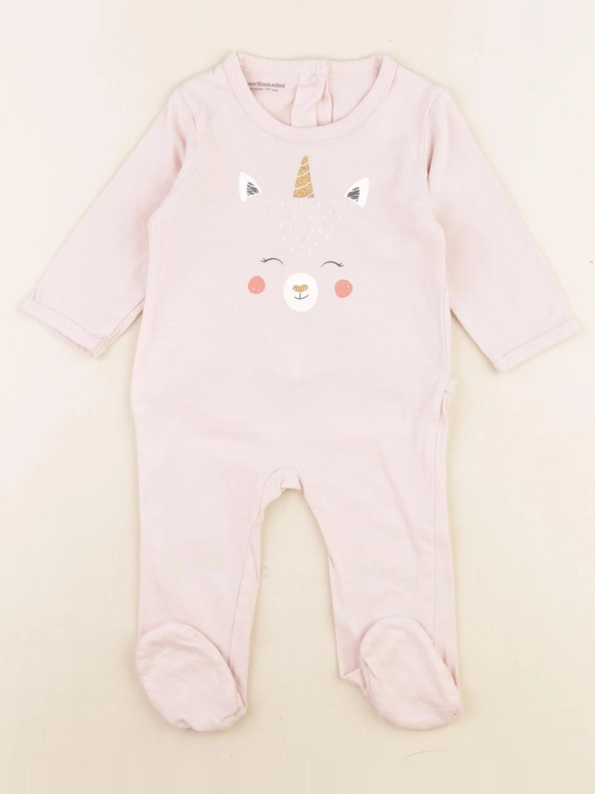 Vertbaudet - pyjama coton rose - 6 mois