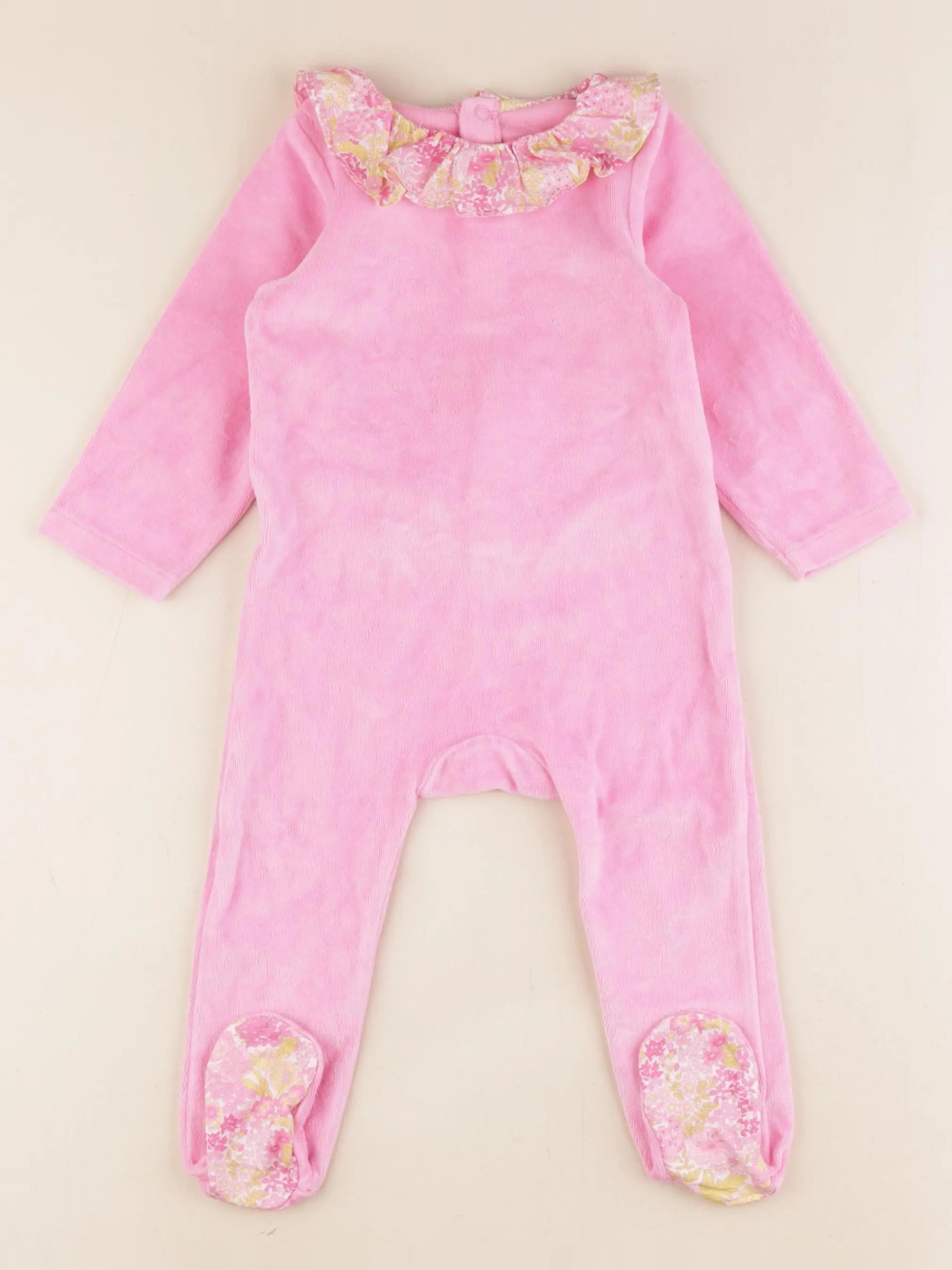 Jacadi - pyjama liberty velours rose - 18 mois