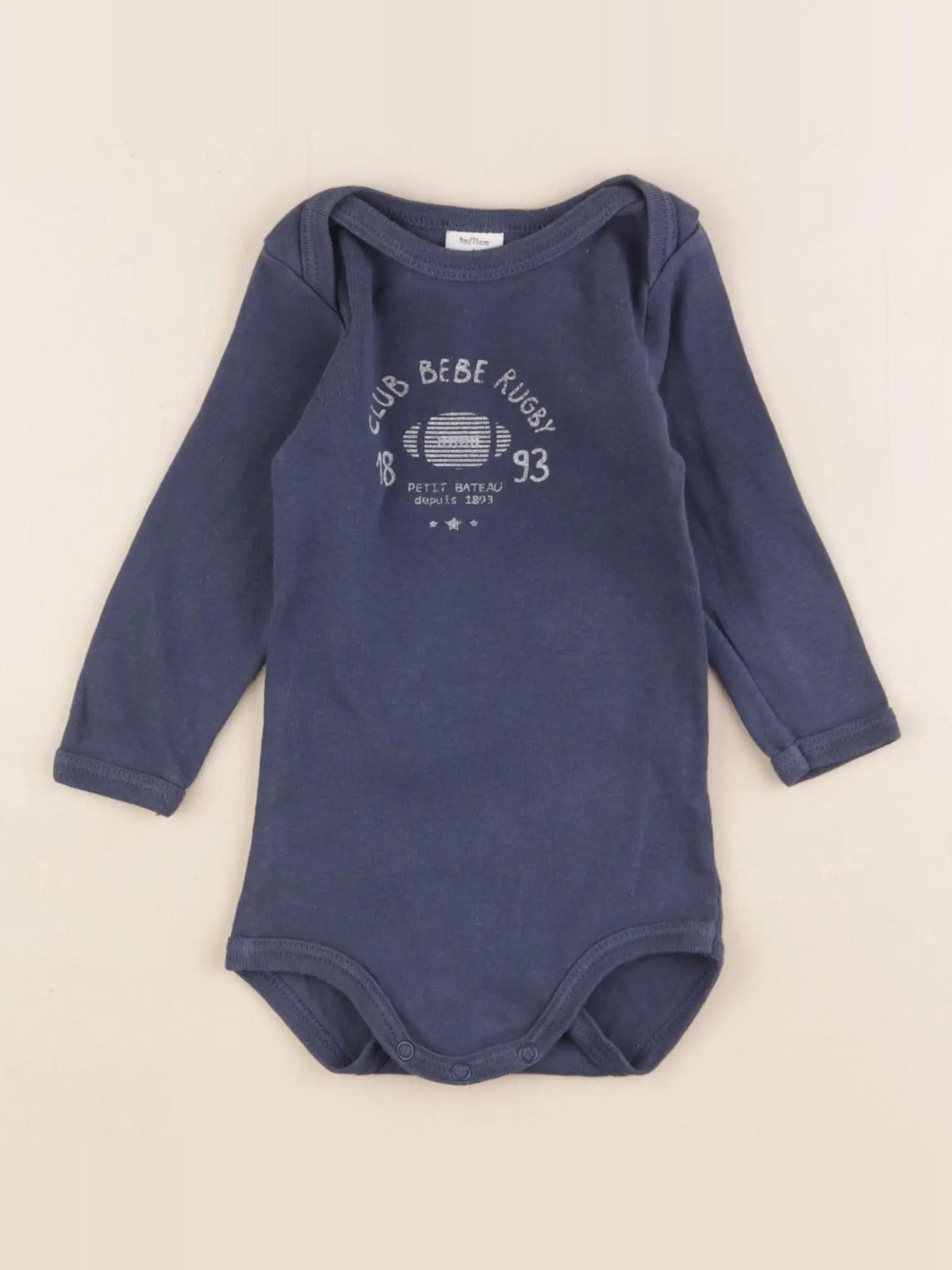 Petit Bateau - body bleu - 9 mois