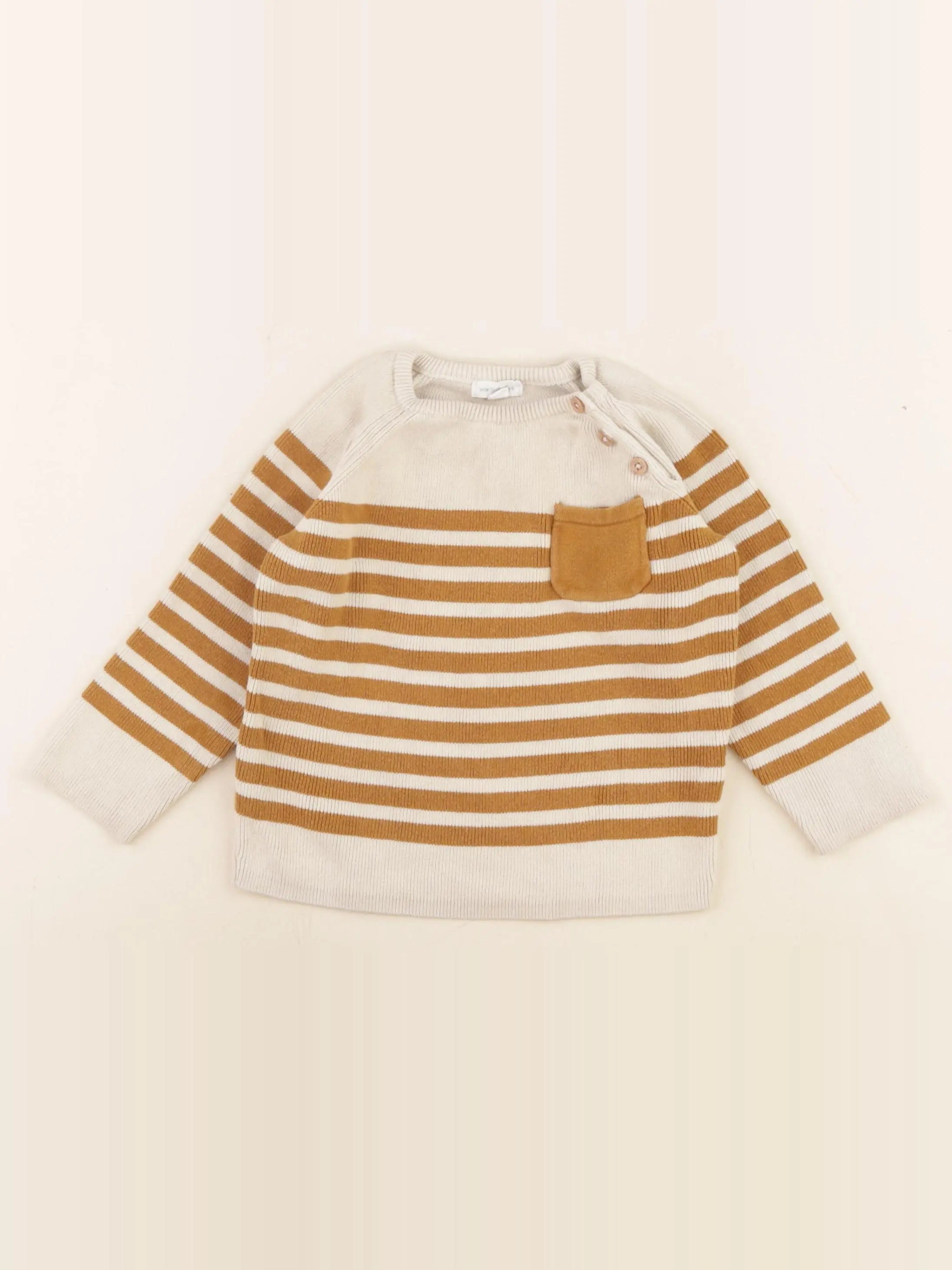 Vertbaudet - pull beige, marron - 24 mois