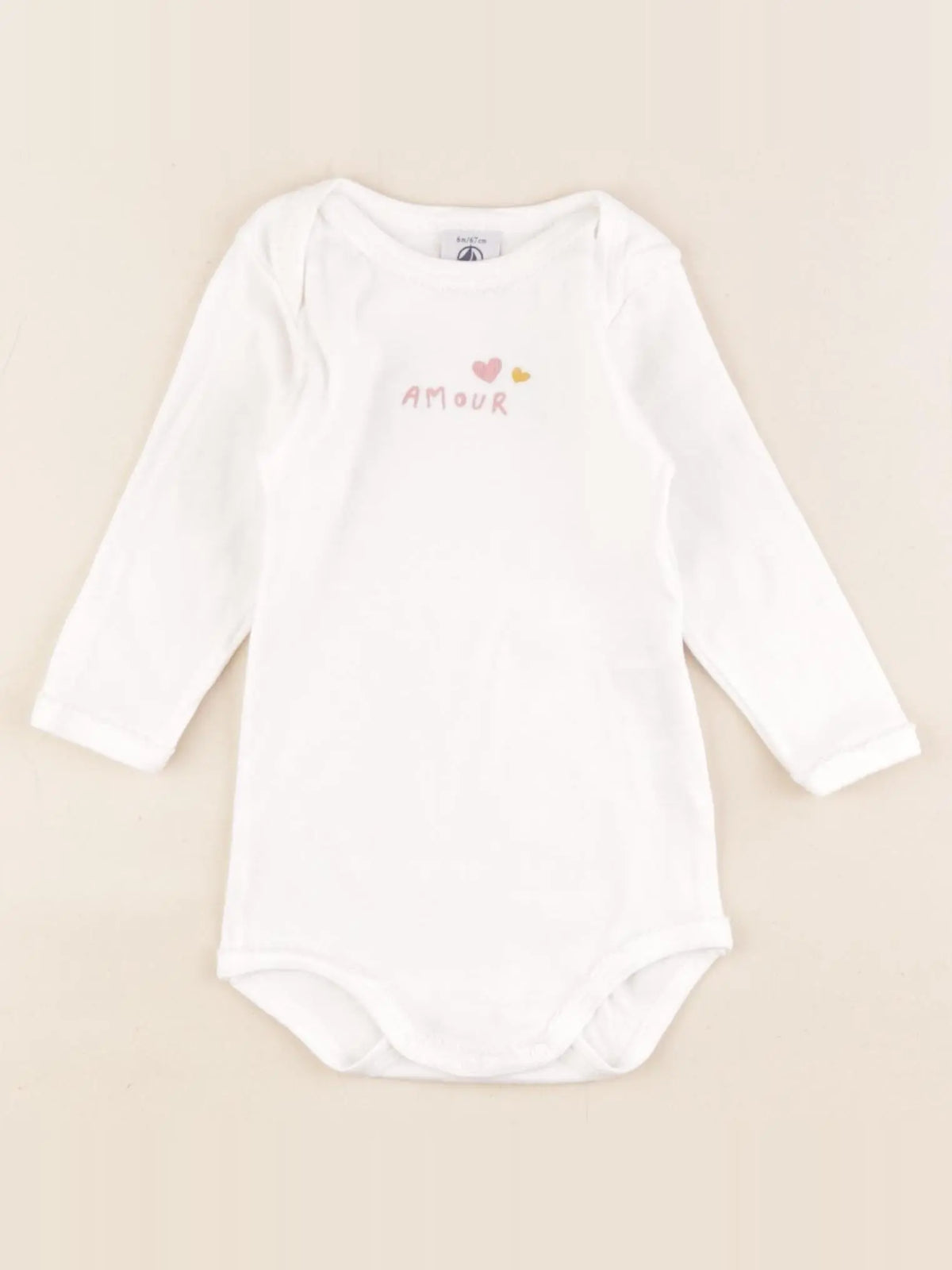 Petit Bateau - body blanc - 6 mois