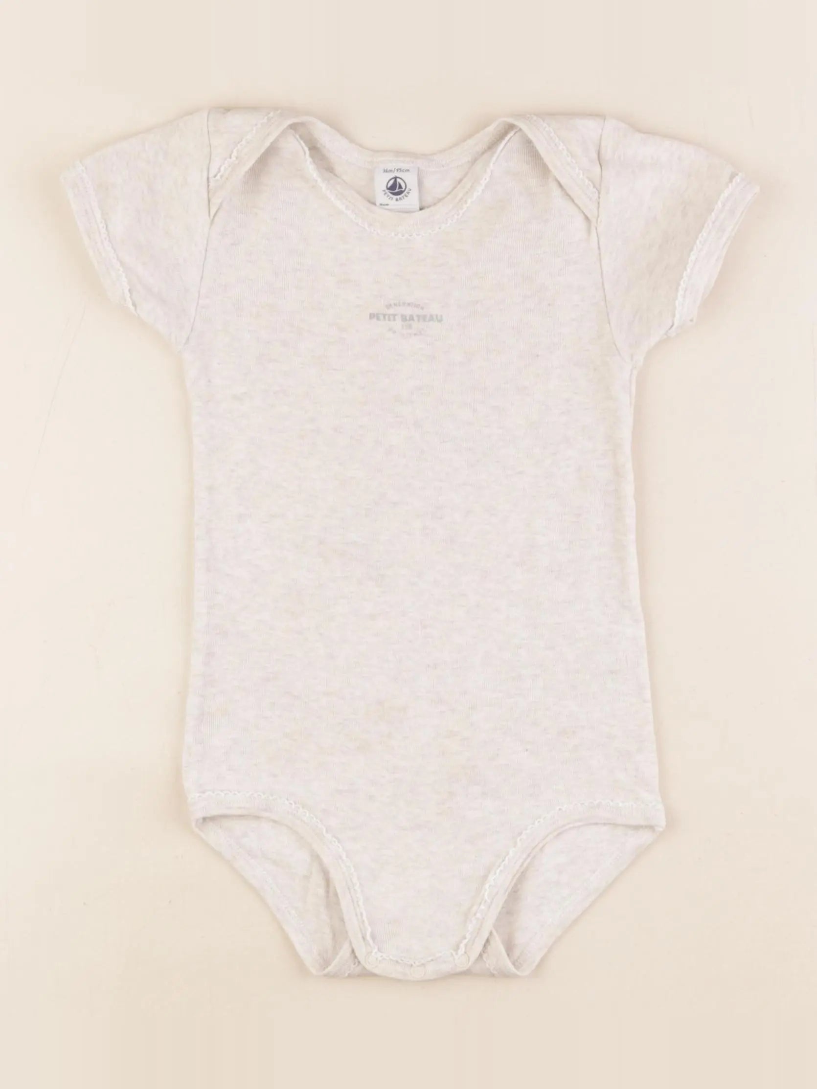 Petit Bateau - body beige - 36 mois