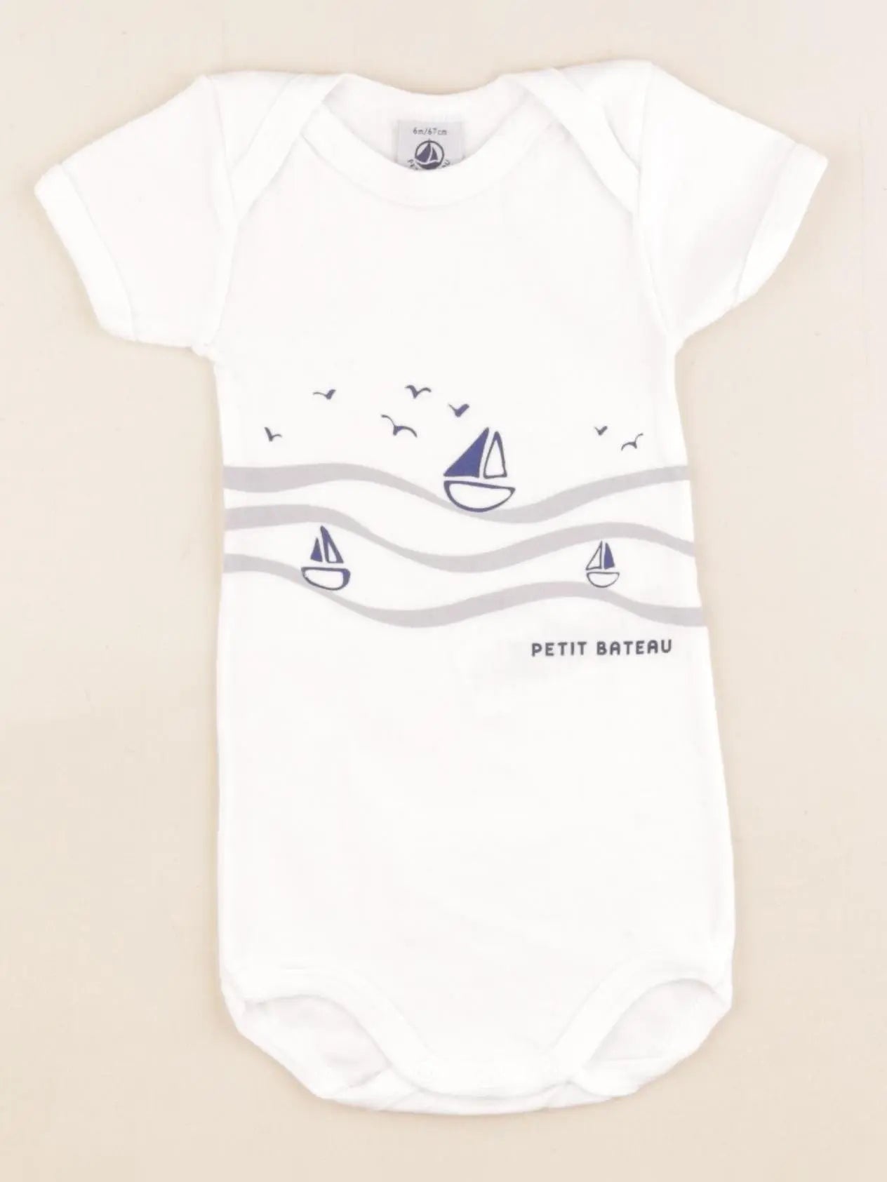 Petit Bateau - body blanc - 6 mois