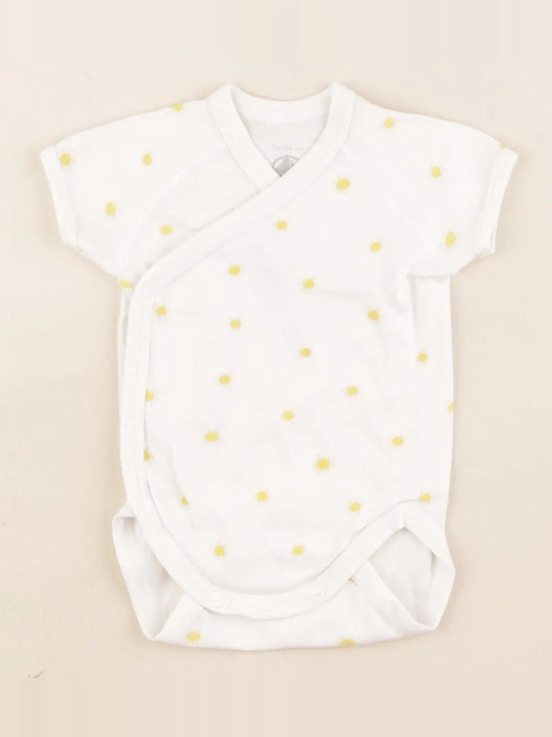 Petit Bateau - body blanc, jaune - 1 mois