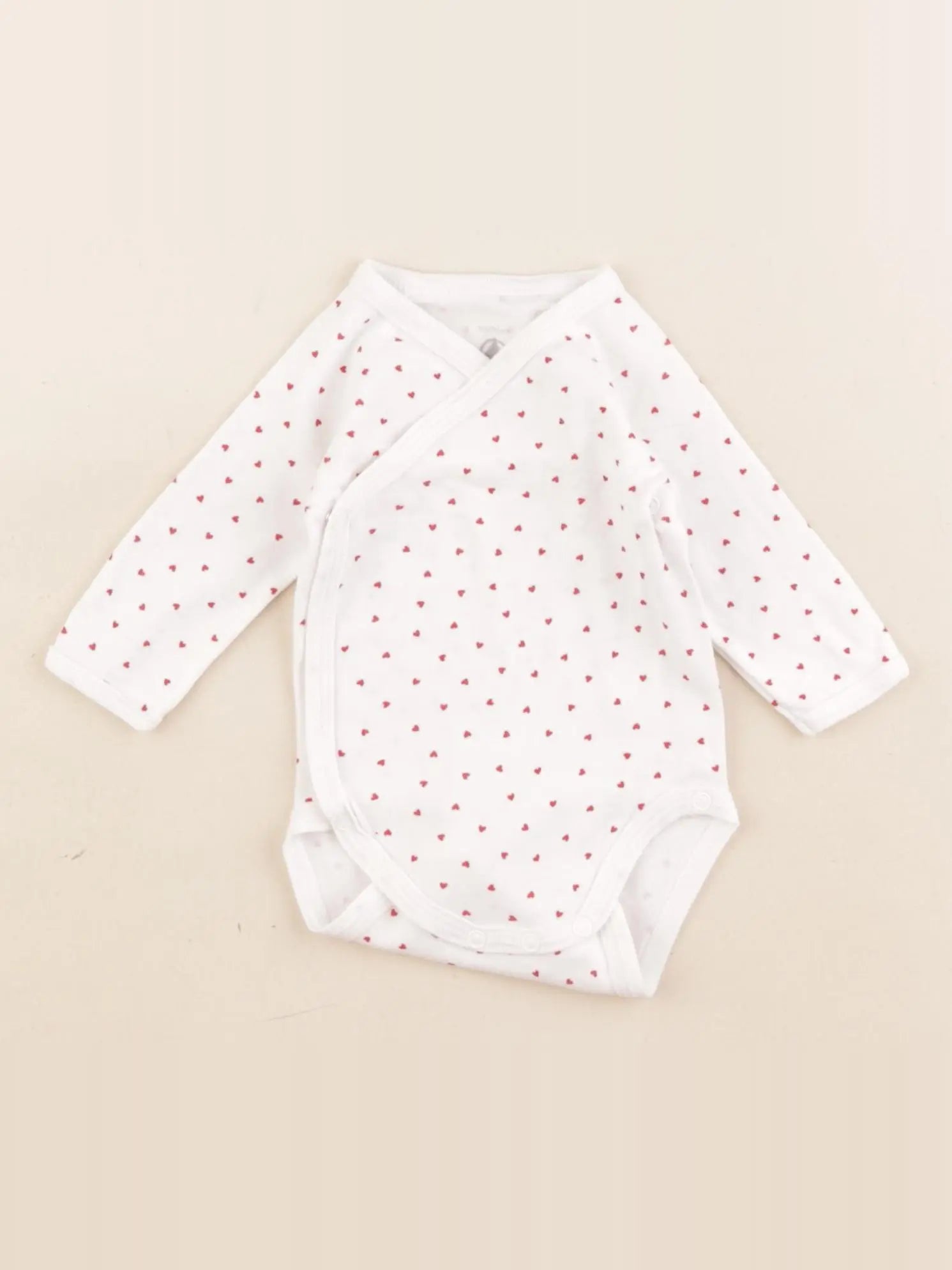 Petit Bateau - body blanc, rouge - 1 mois