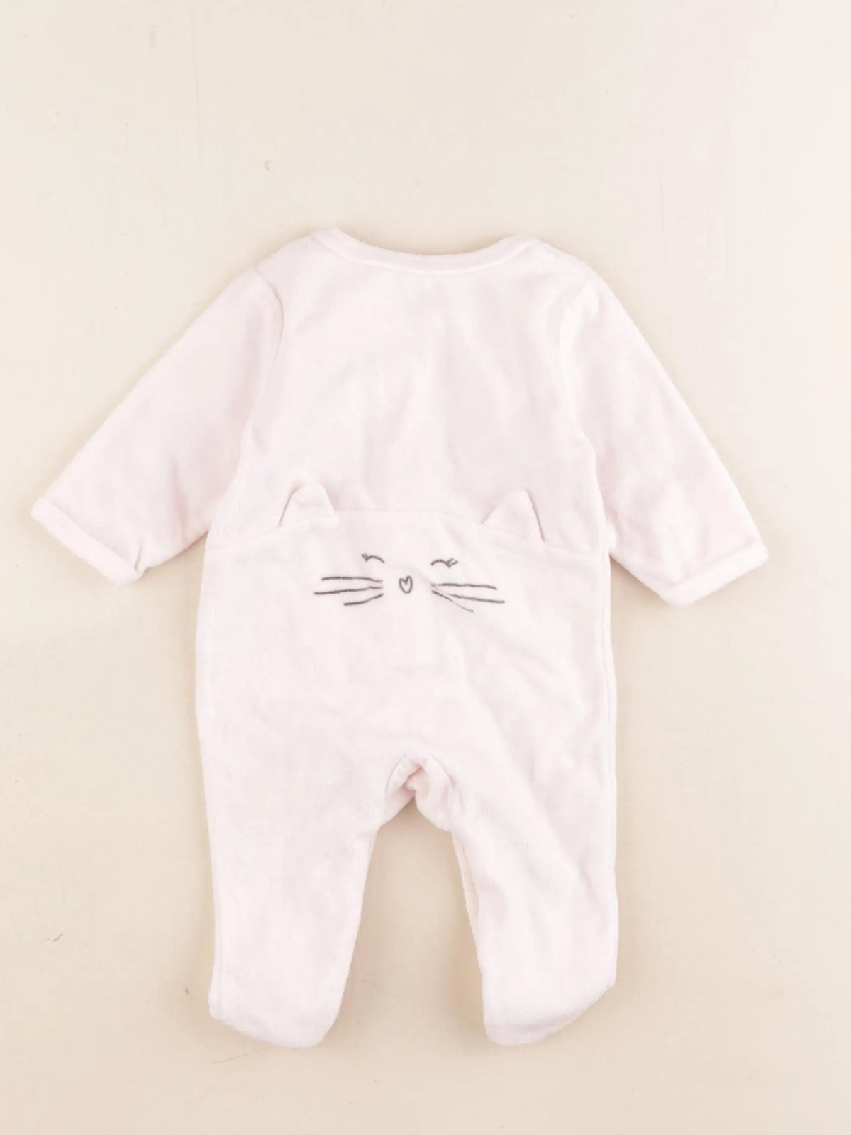 Vertbaudet - pyjama velours rose - 1 mois