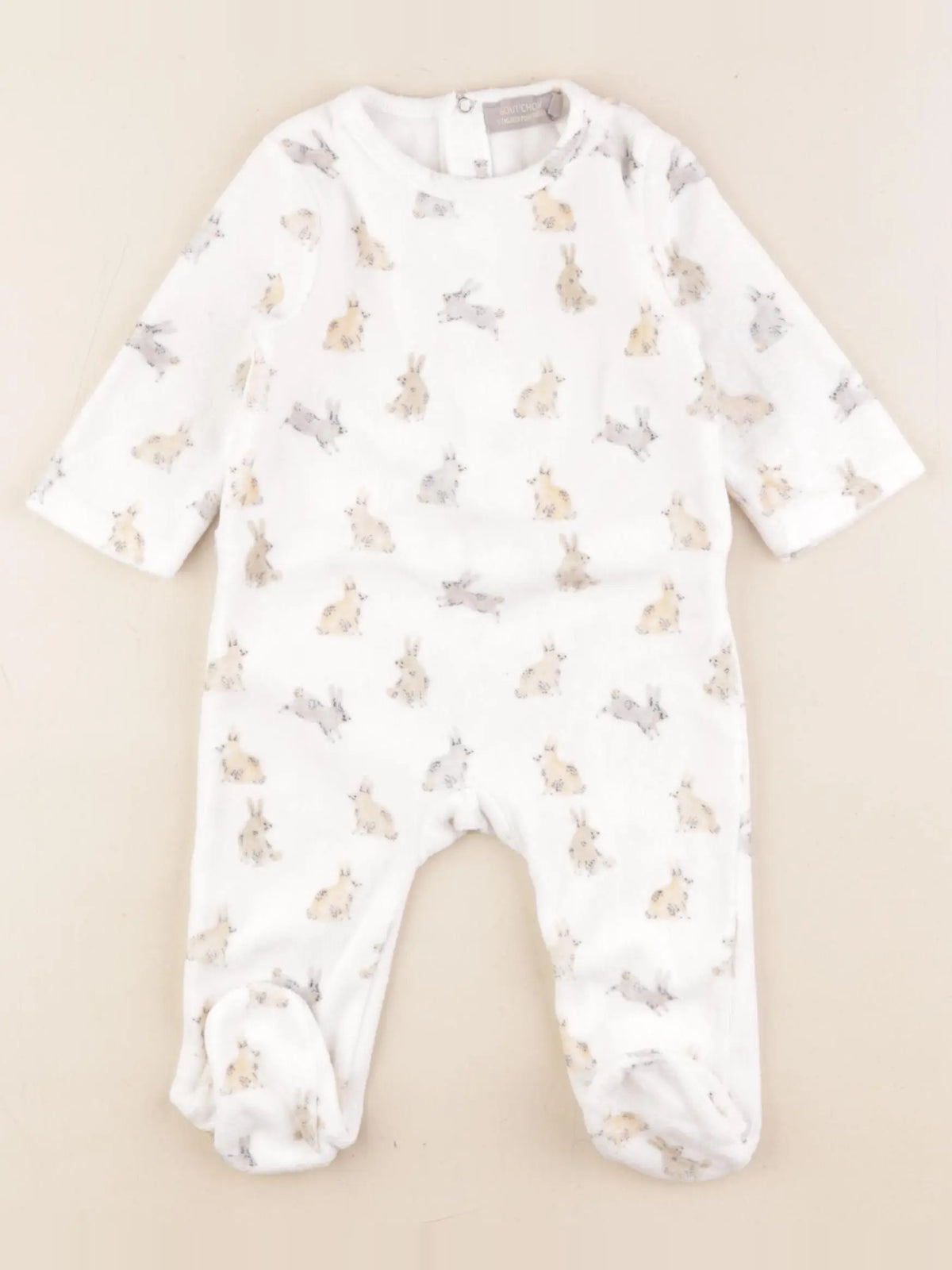 Boutchou - pyjama velours blanc - 6 mois