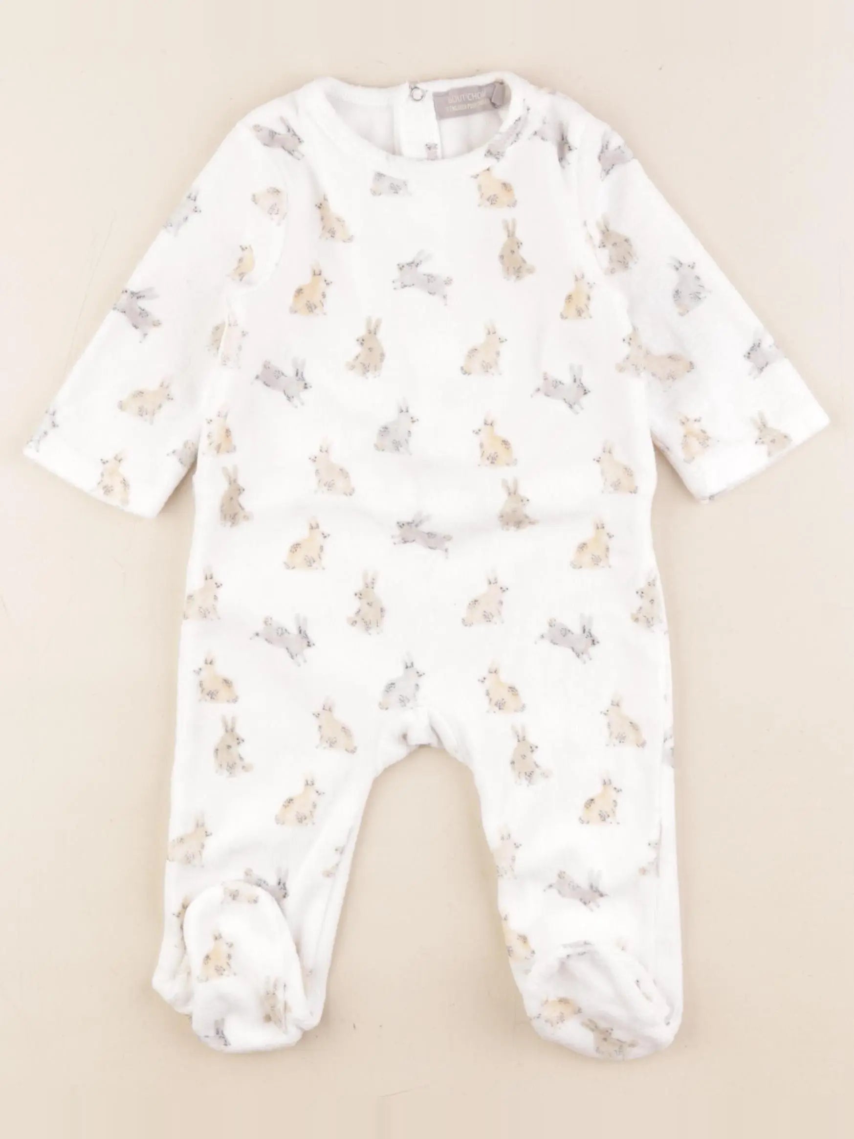 Boutchou - pyjama velours blanc - 6 mois