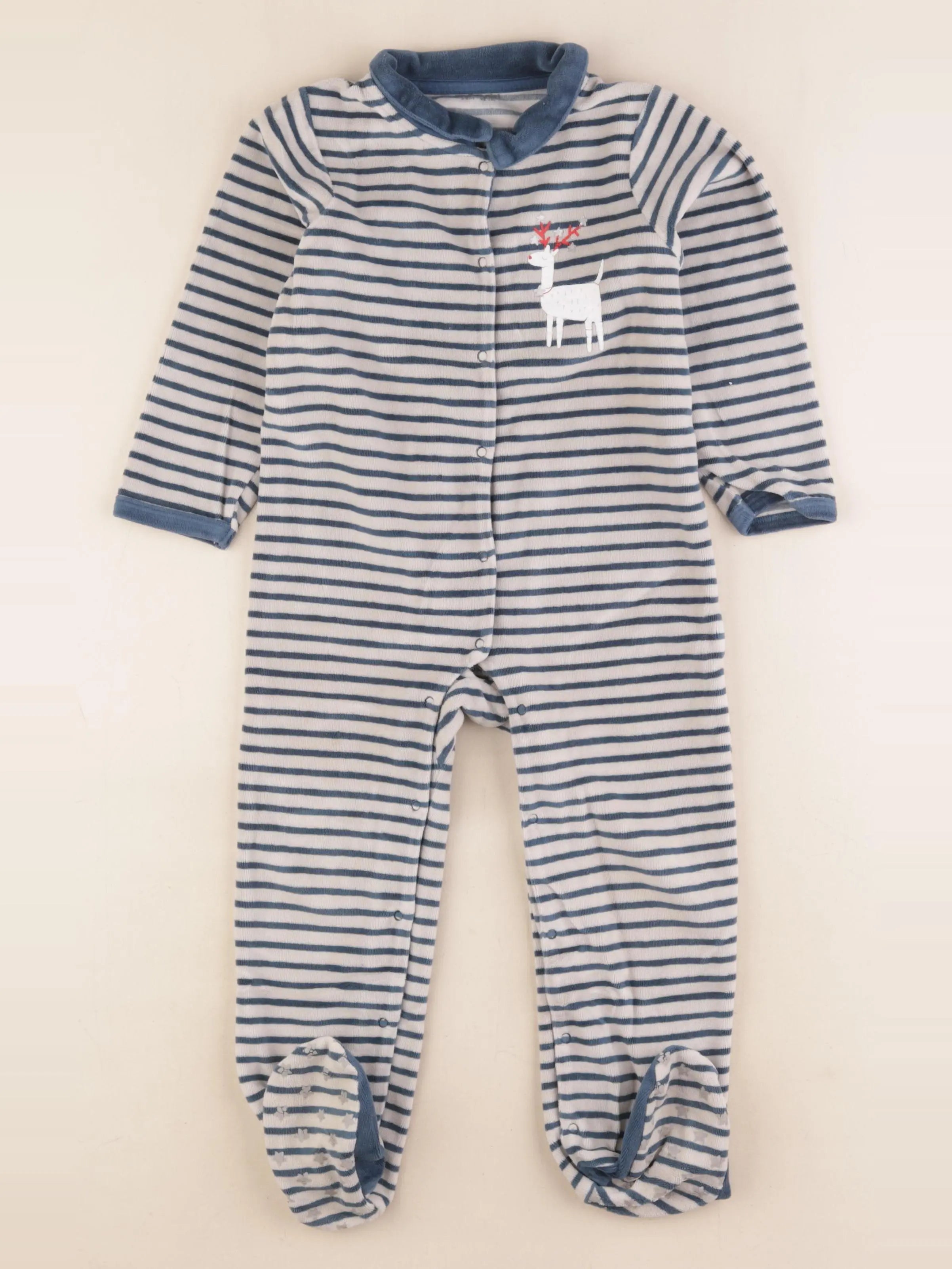 Vertbaudet - pyjama velours bleu - 3 ans