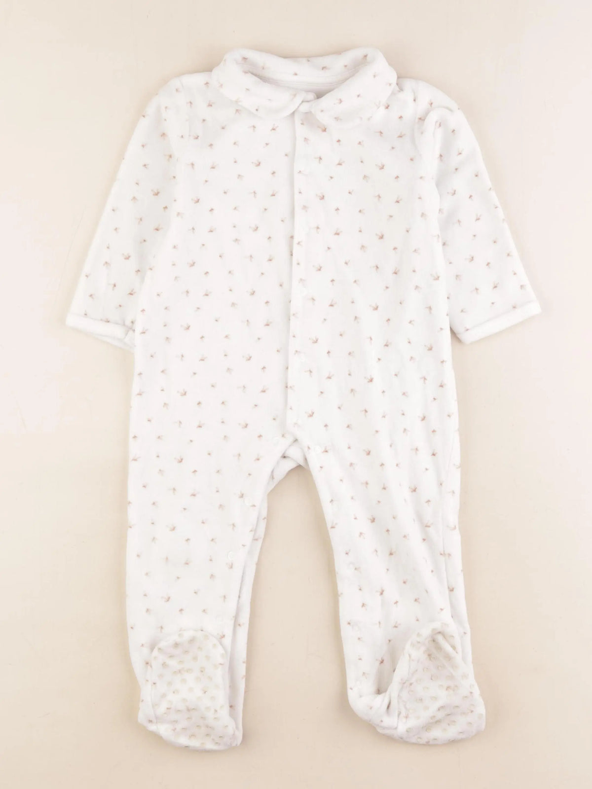 Vertbaudet - pyjama velours blanc - 2 ans