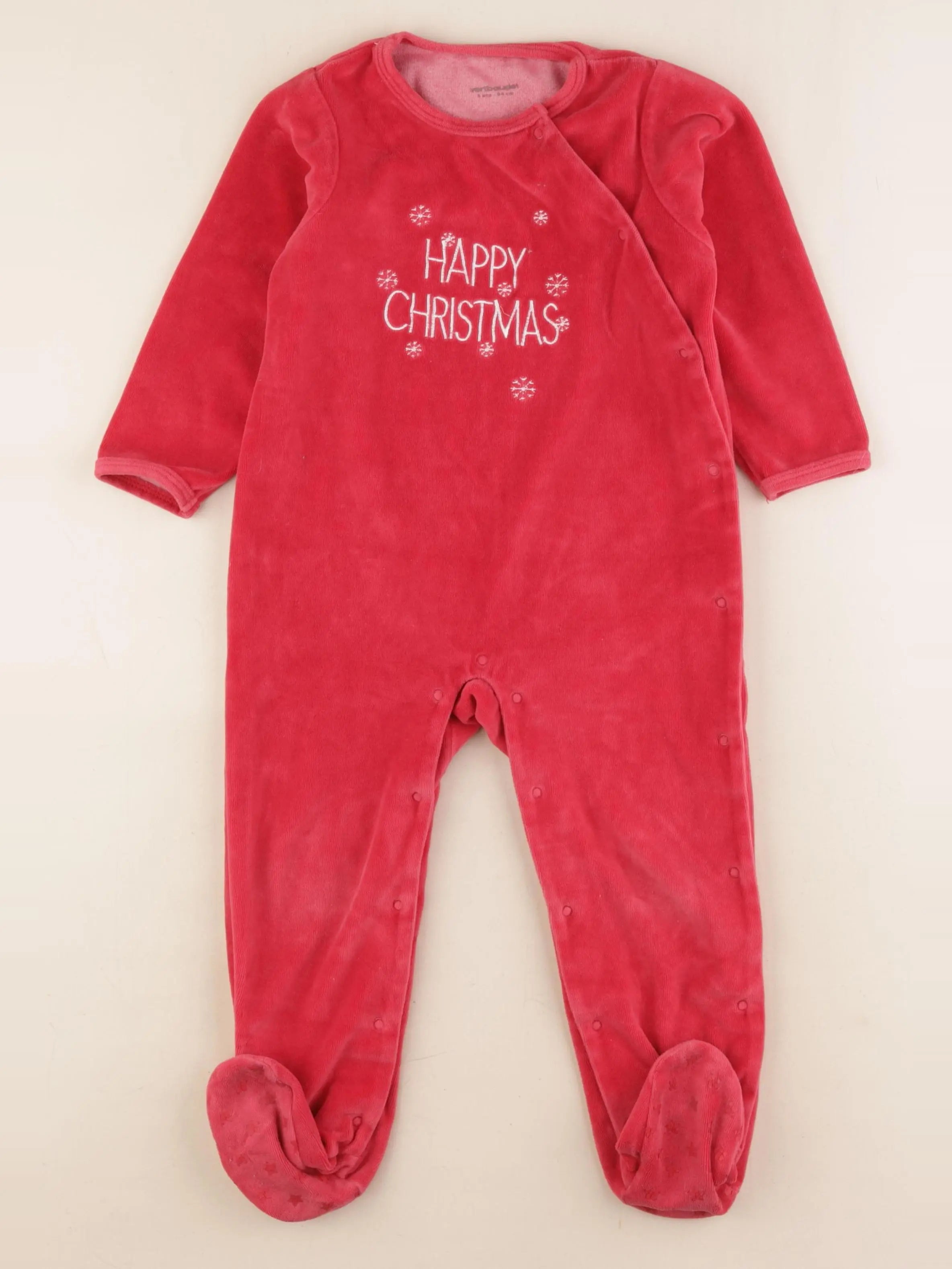 Vertbaudet - pyjama velours rouge - 3 ans