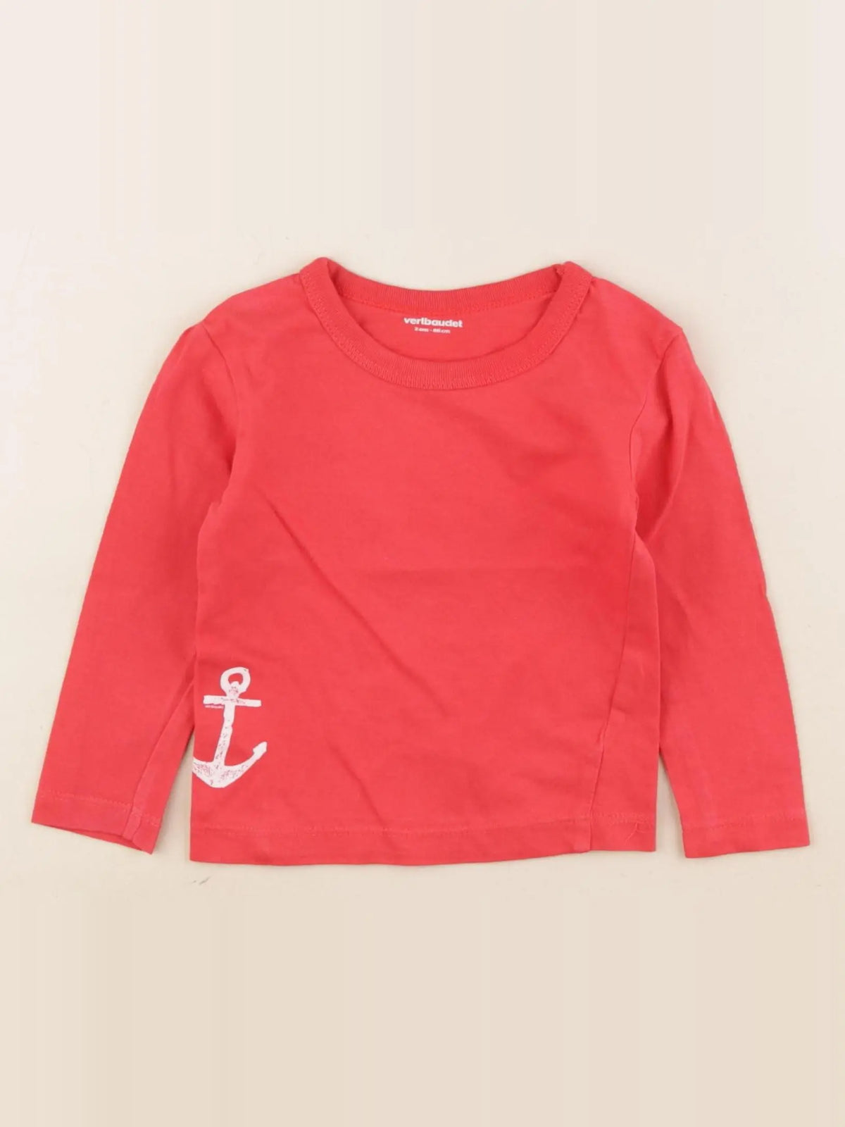 Vertbaudet - tee-shirt rouge - 2 ans