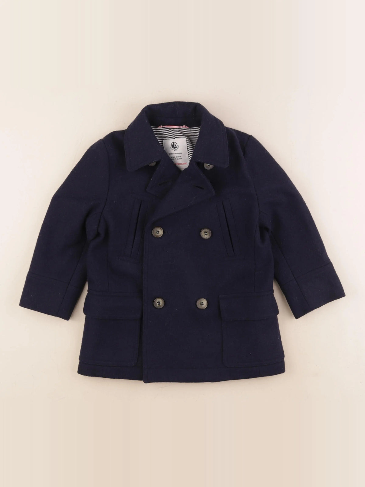 Petit Bateau - manteau bleu - 3 ans