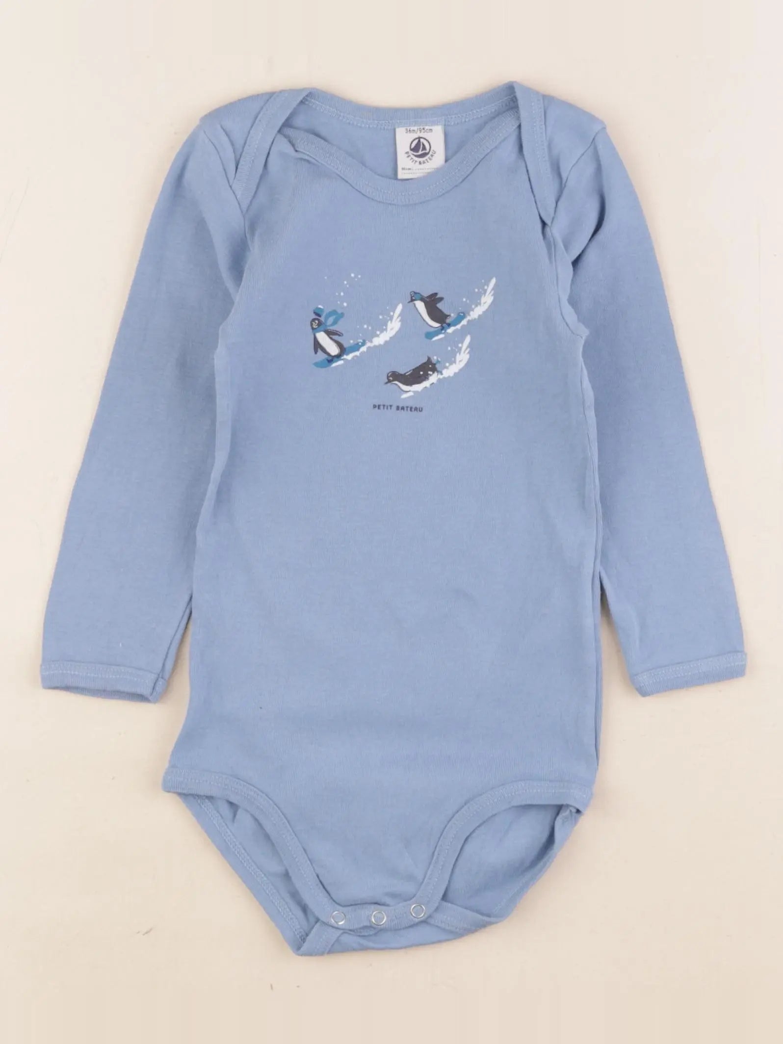Petit Bateau - body bleu - 36 mois