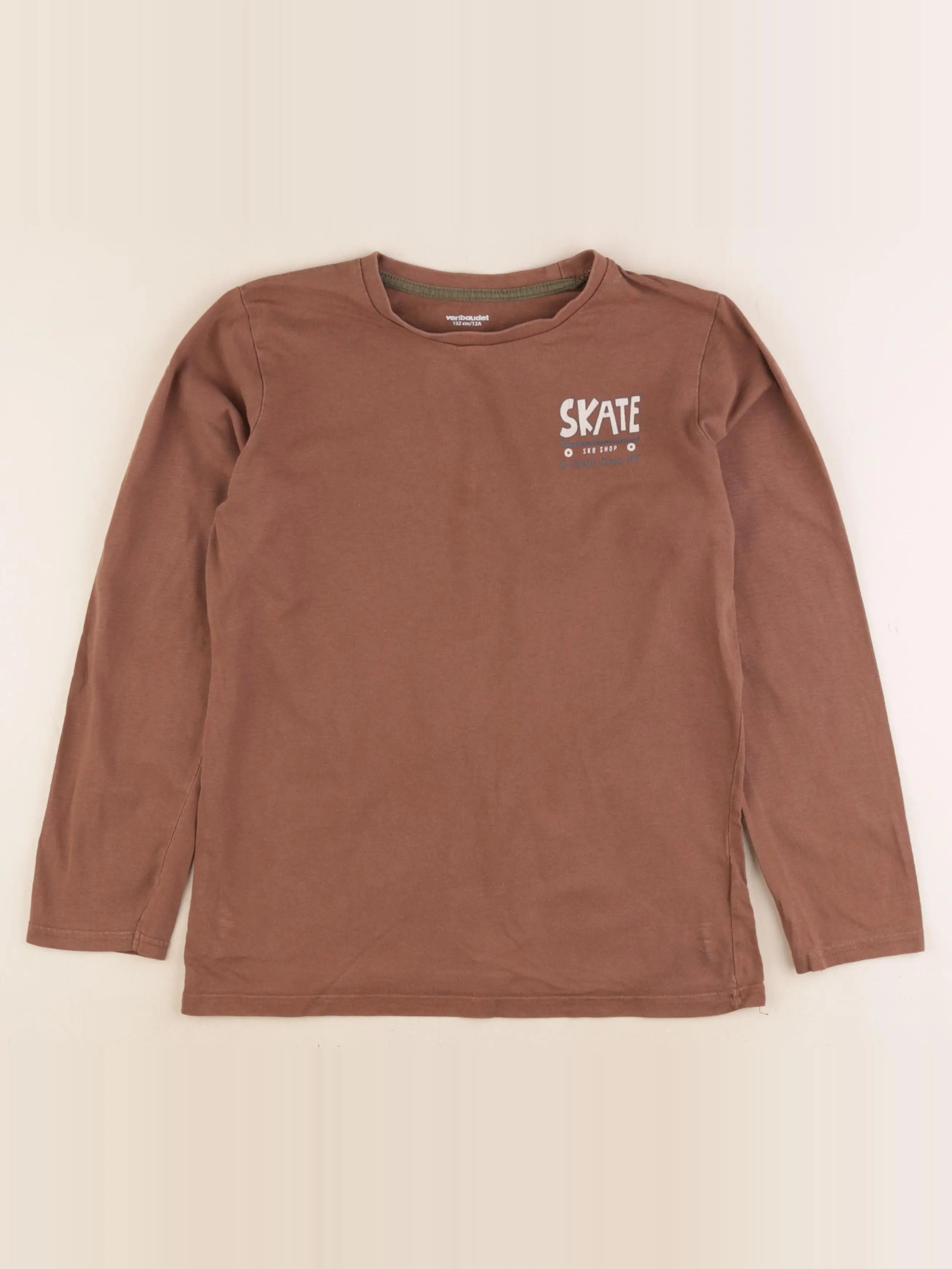 Vertbaudet - tee-shirt marron - 12 ans
