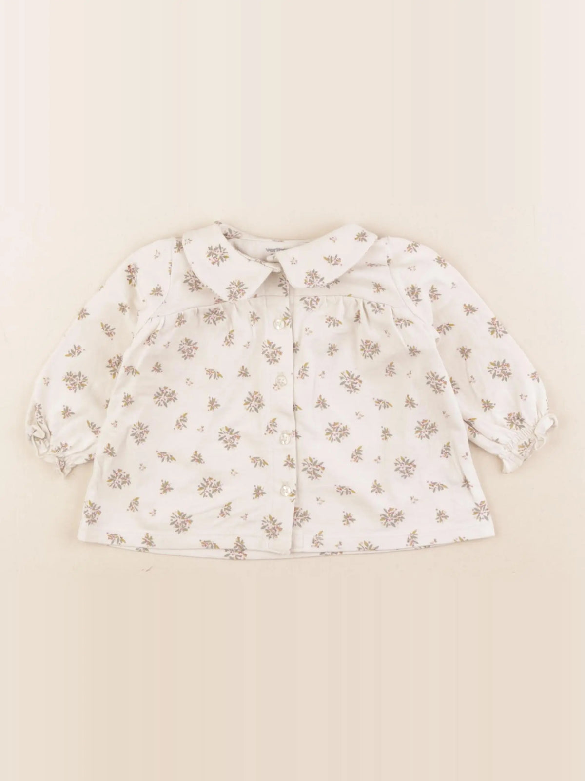 Vertbaudet - tee-shirt beige - 6 mois