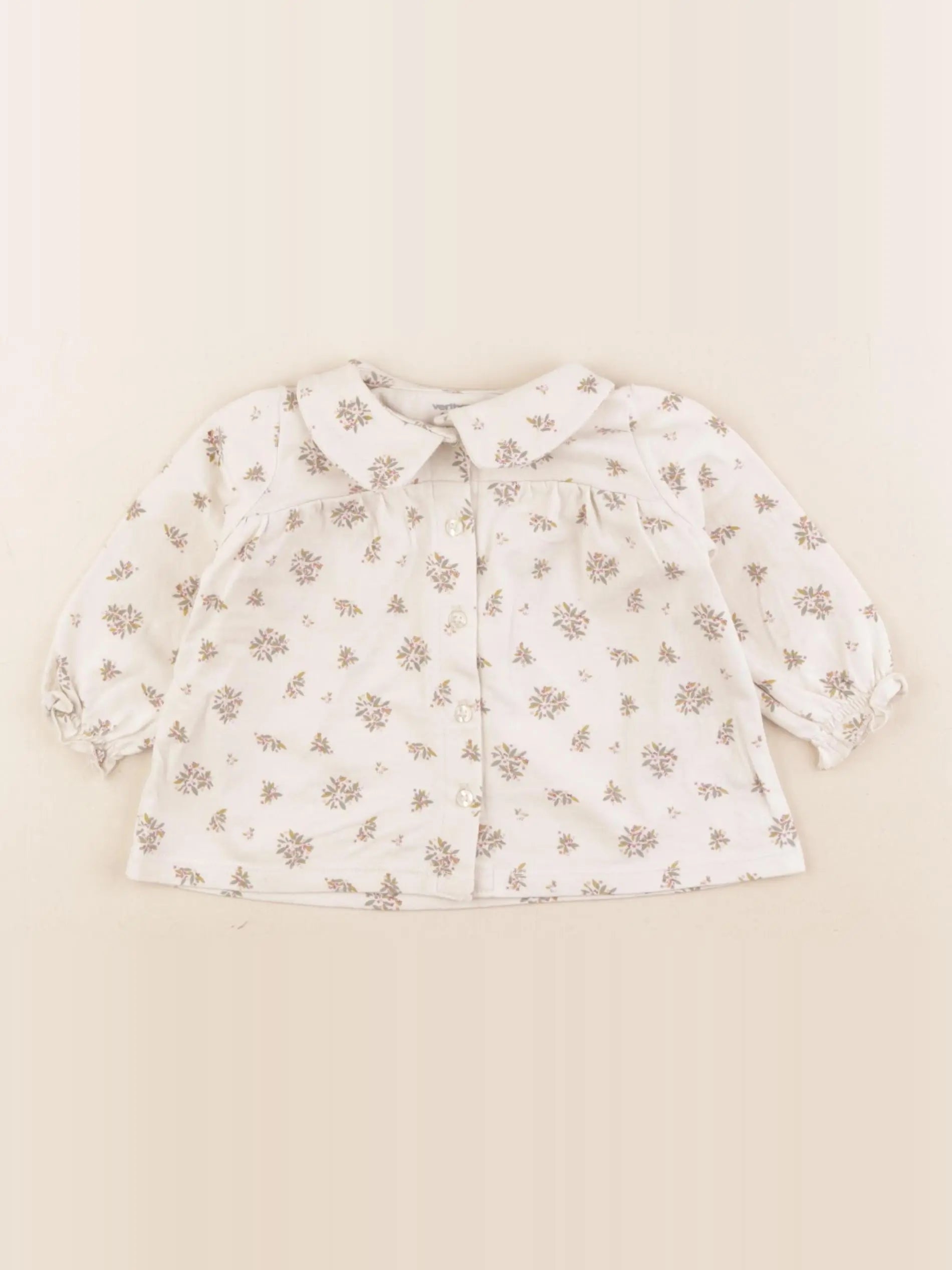 Vertbaudet - tee-shirt beige - 6 mois