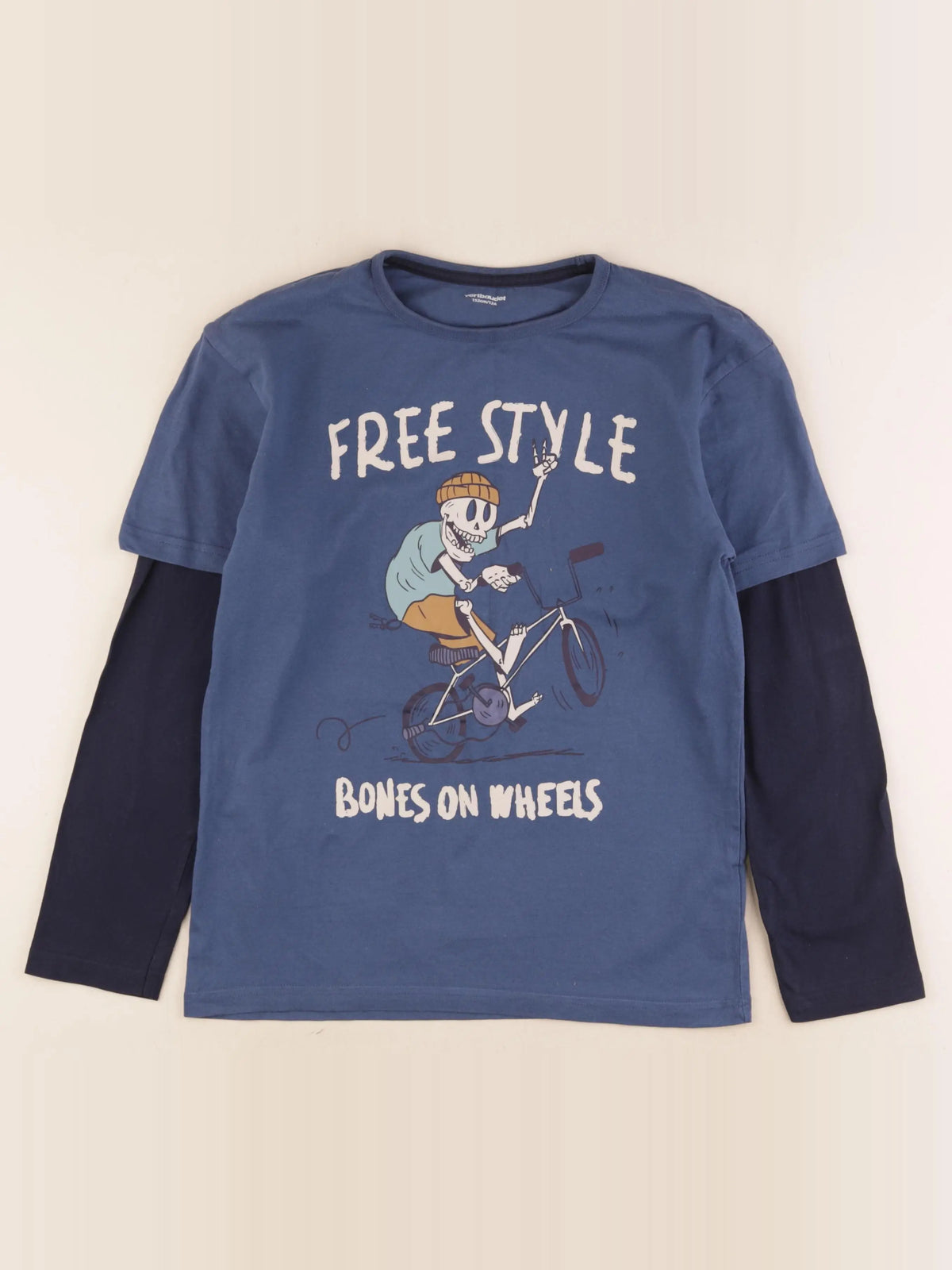 Vertbaudet - tee-shirt bleu - 12 ans